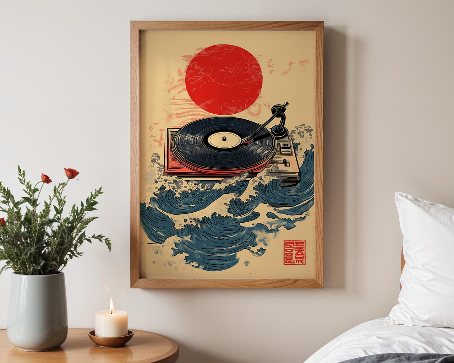 Japanese Wall Art | Japanese Vinyl Record Player