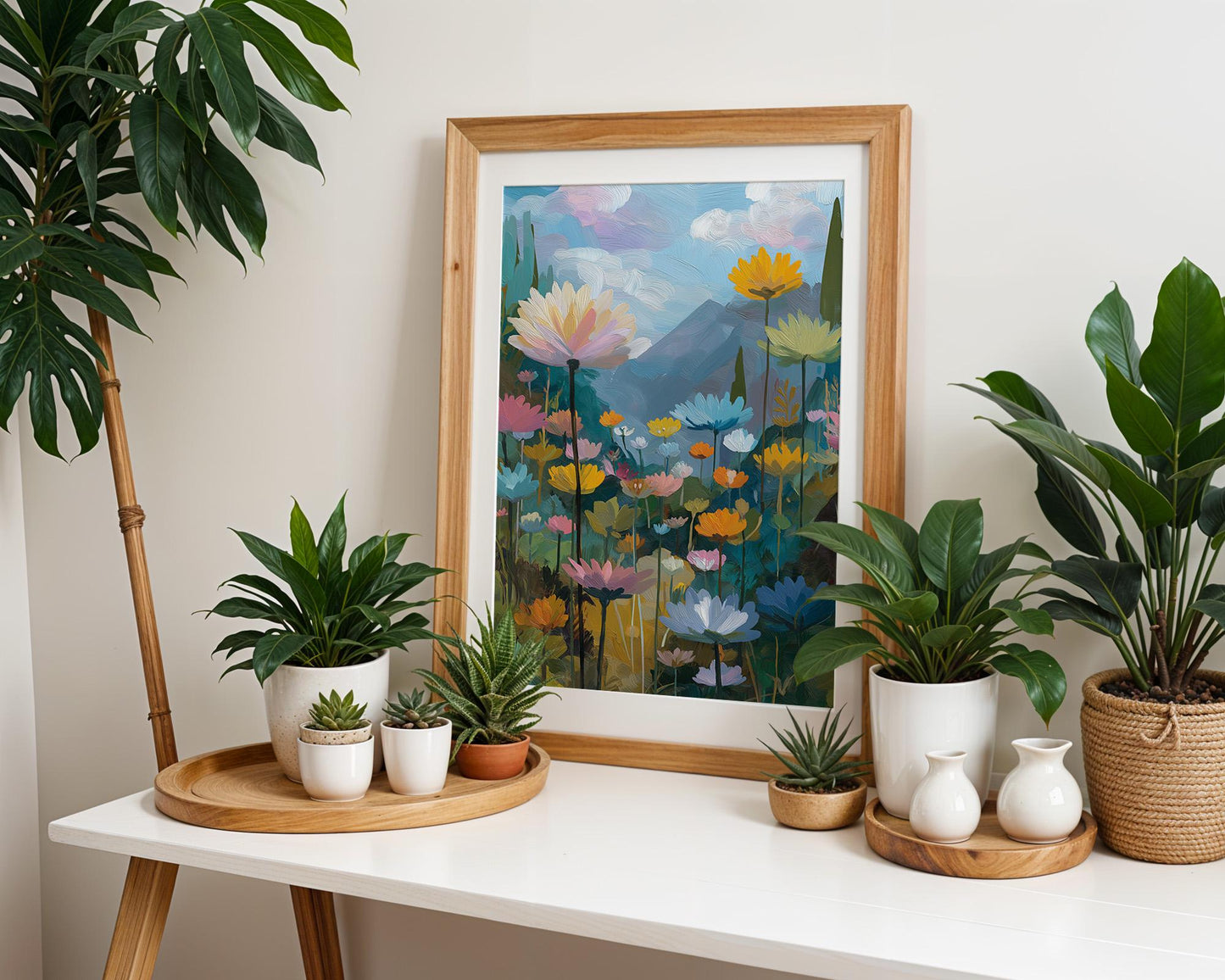 Maximalist Floral Wall Art | Abstract Boho Mountain Meadow Print