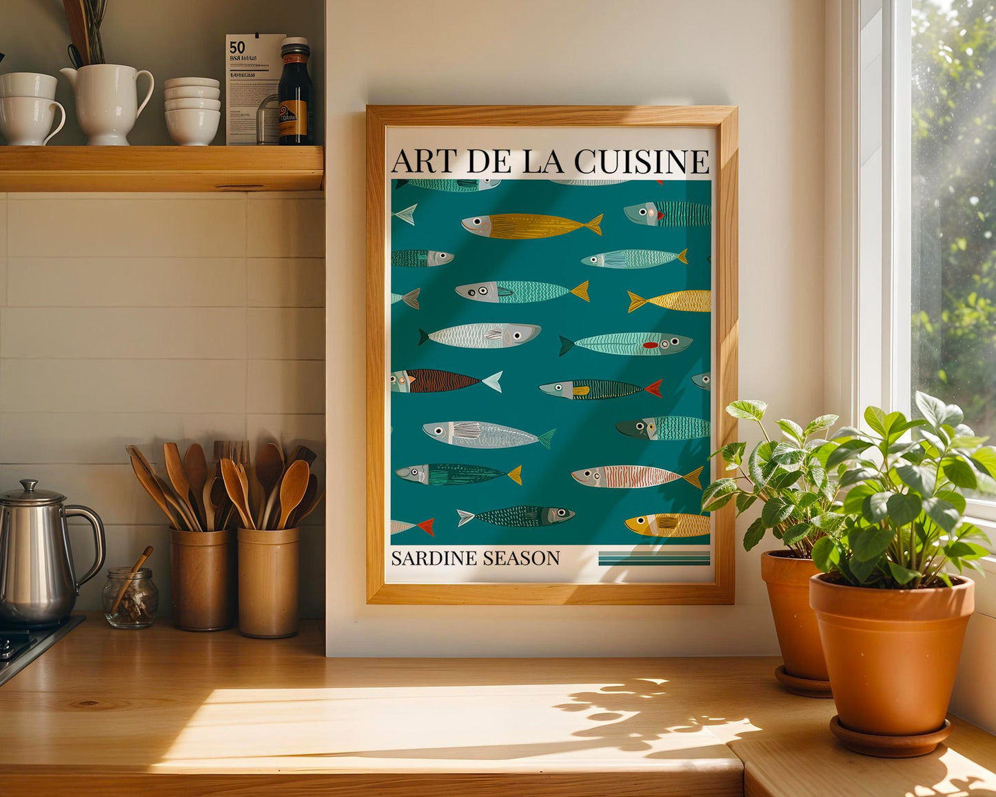 Kitchen Wall Art | Bold Sardine Fish Poster