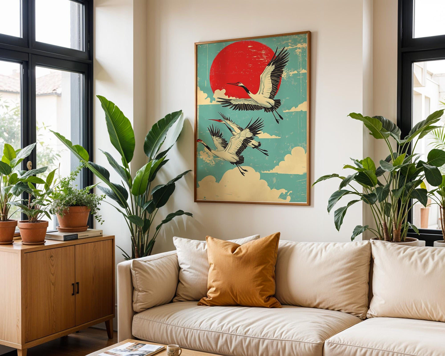 Japanese Wall Art | Japanese Crane Art Print