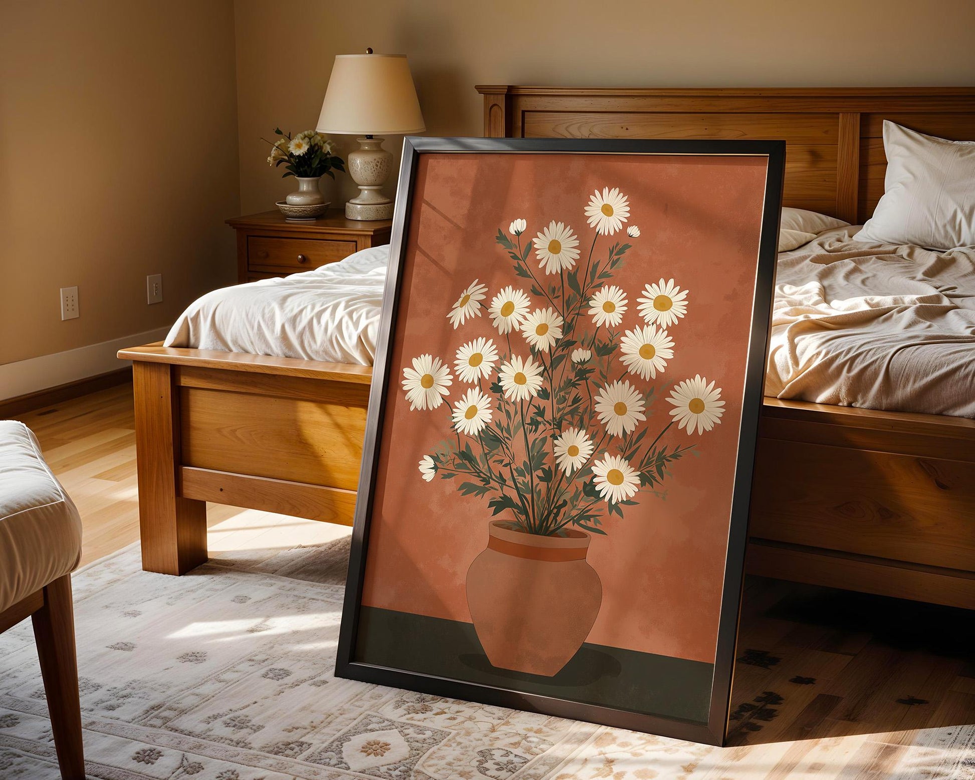 Flower Wall Decor | Daisy Flower Pot Poster