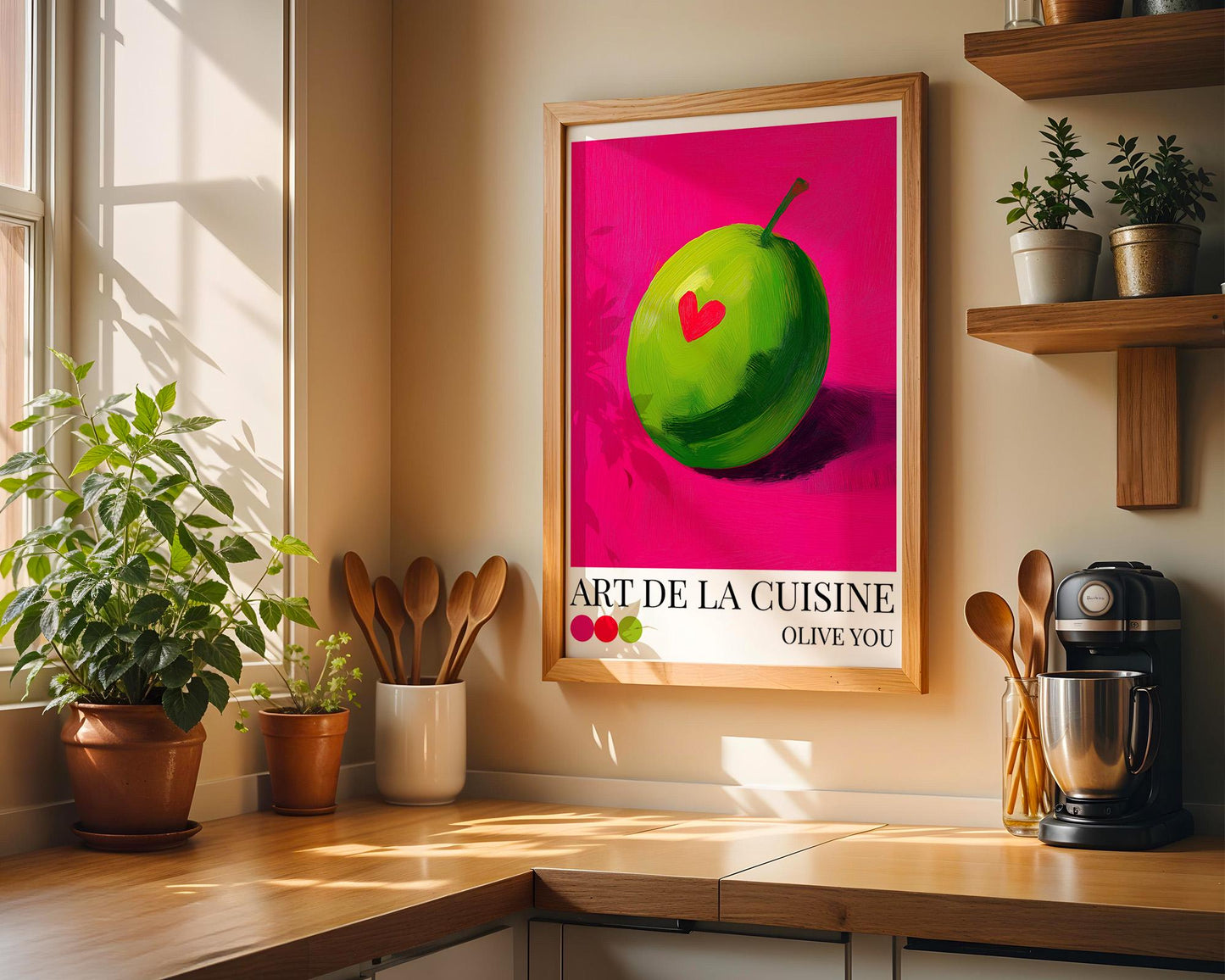 Kitchen Wall Art | Colorful Olive Print