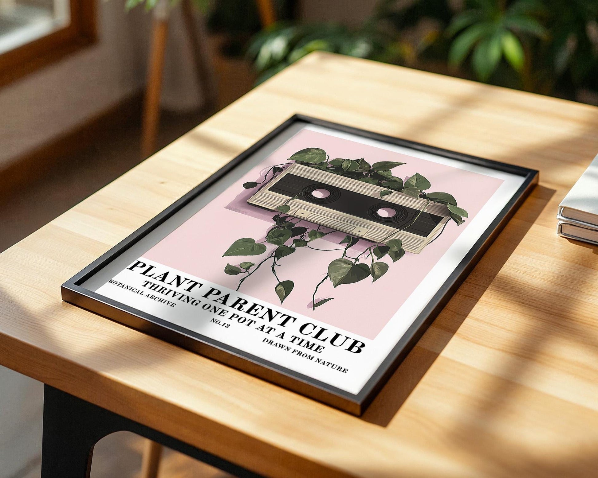 Flower Wall Decor | Retro Cassette Botanical Design