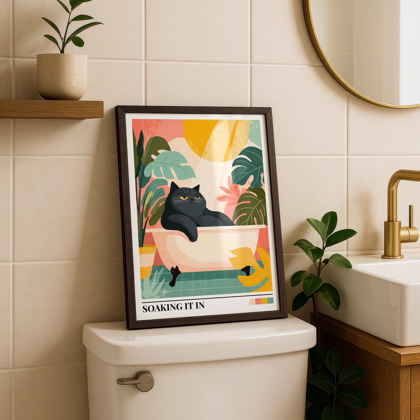 Bathroom Wall Art | Cat Bathroom Wall Art