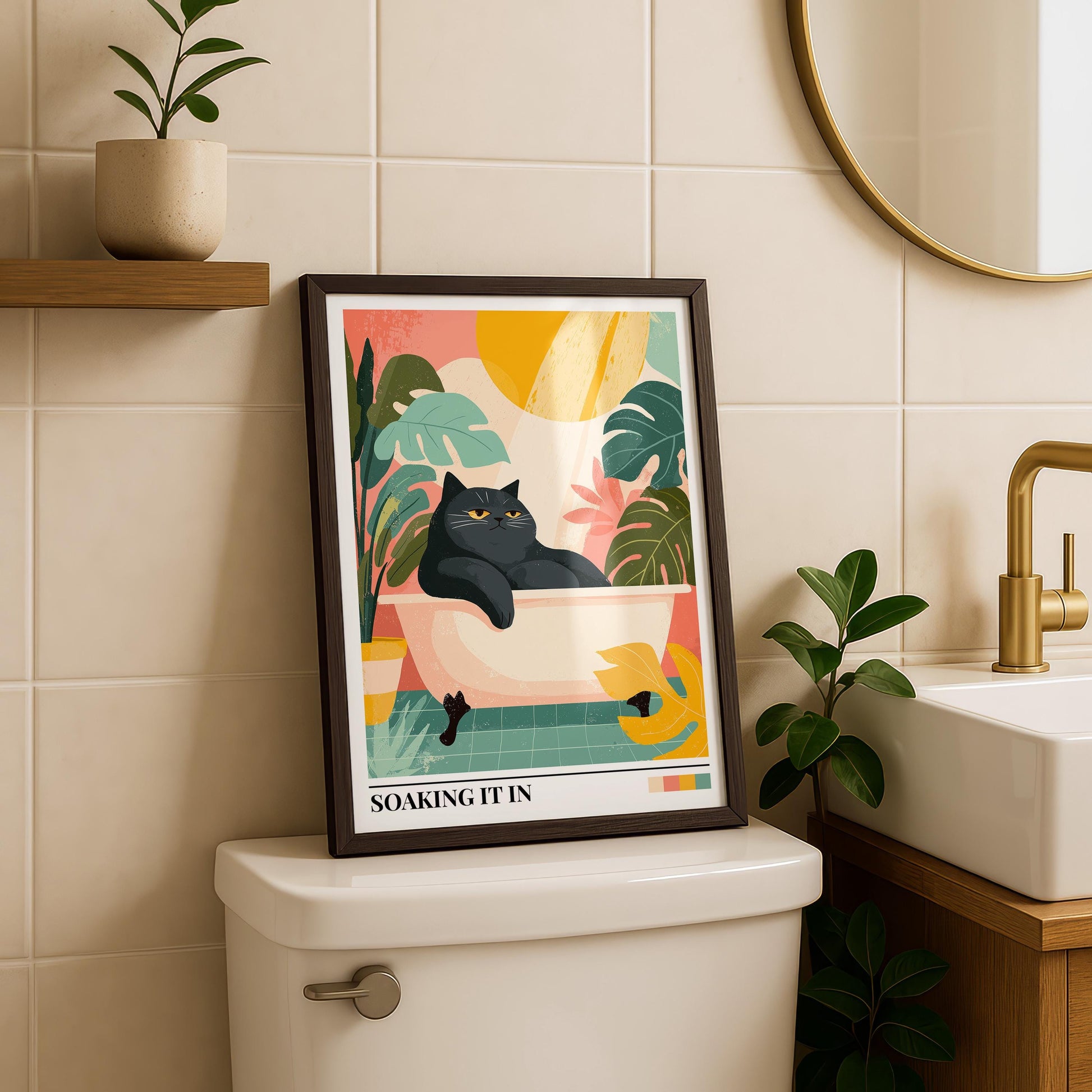 Bathroom Wall Art | Cat Bathroom Wall Art