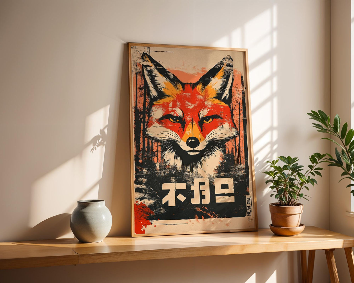 Japanese Wall Art | Japanese Fox Art Print
