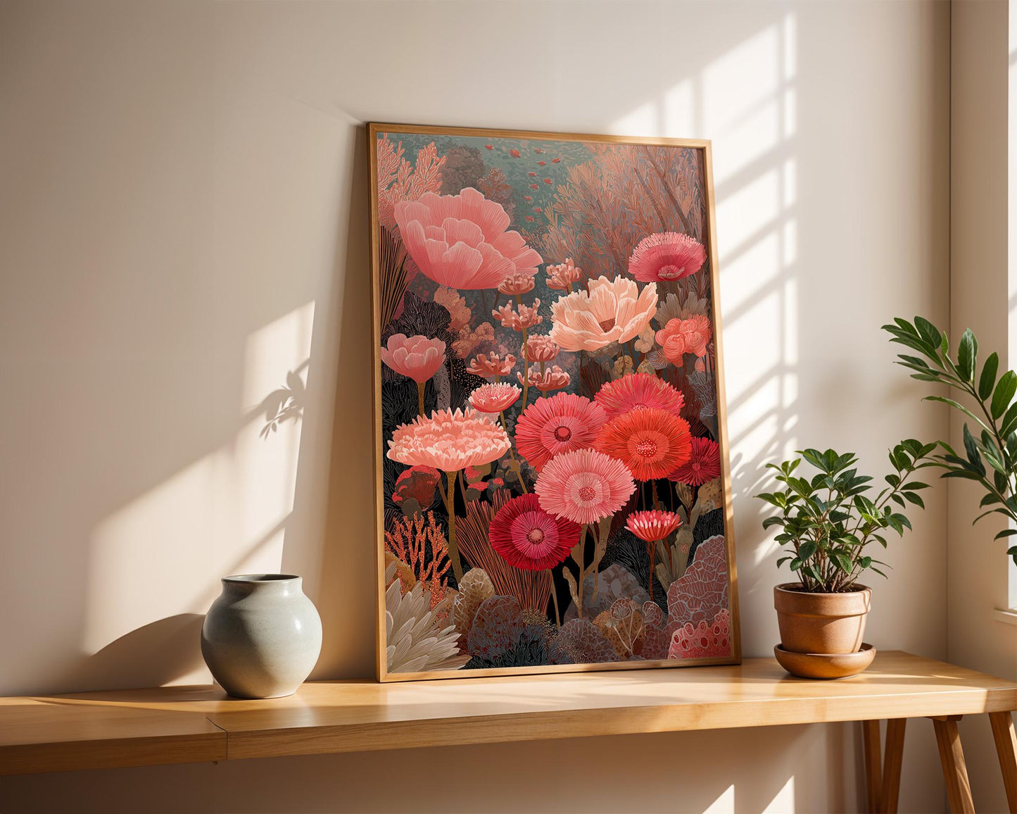 Maximalist Coral Reef Wall Art | Vibrant Abstract Floral Print