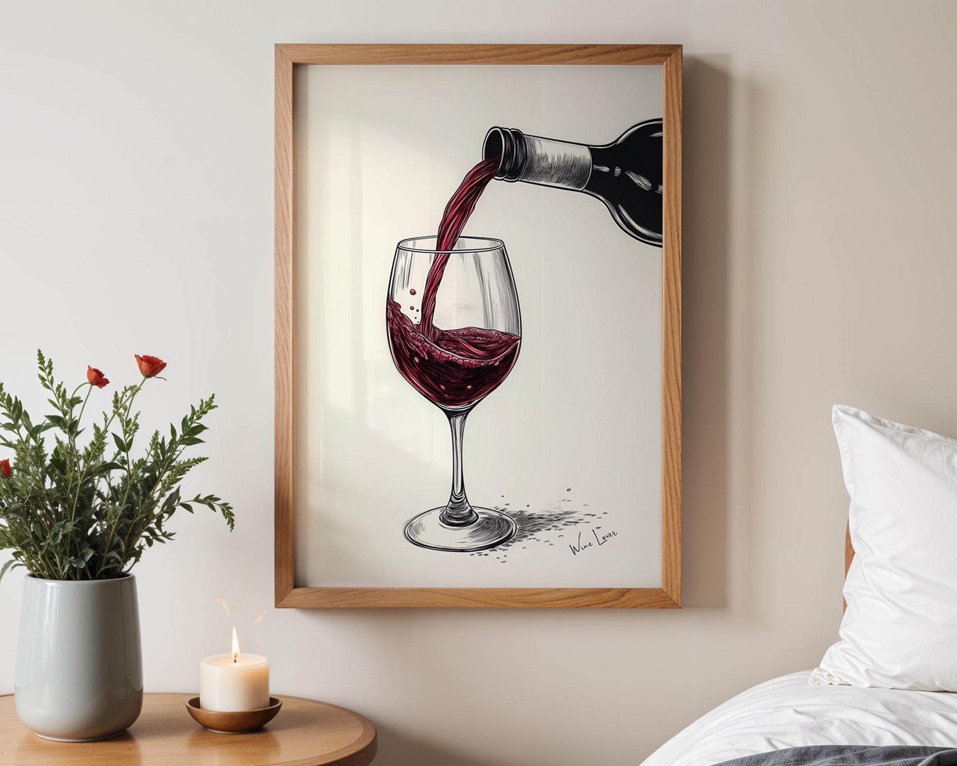 Kitchen Wall Art | Red Wine Wall Art
