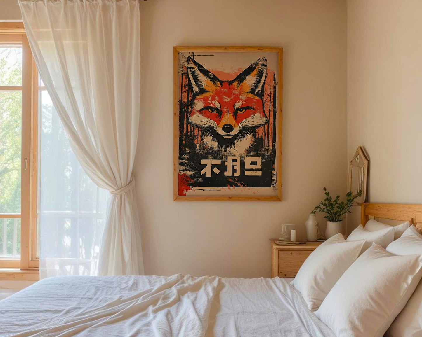 Japanese Wall Art | Japanese Fox Art Print