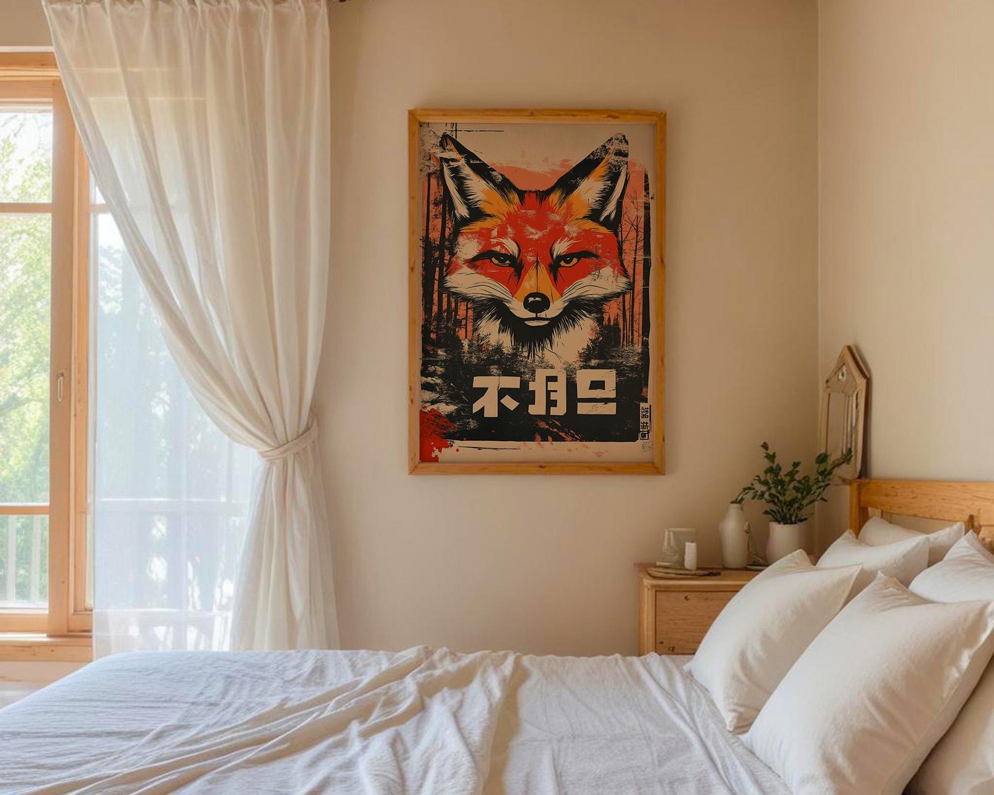 Japanese Wall Art | Japanese Fox Art Print