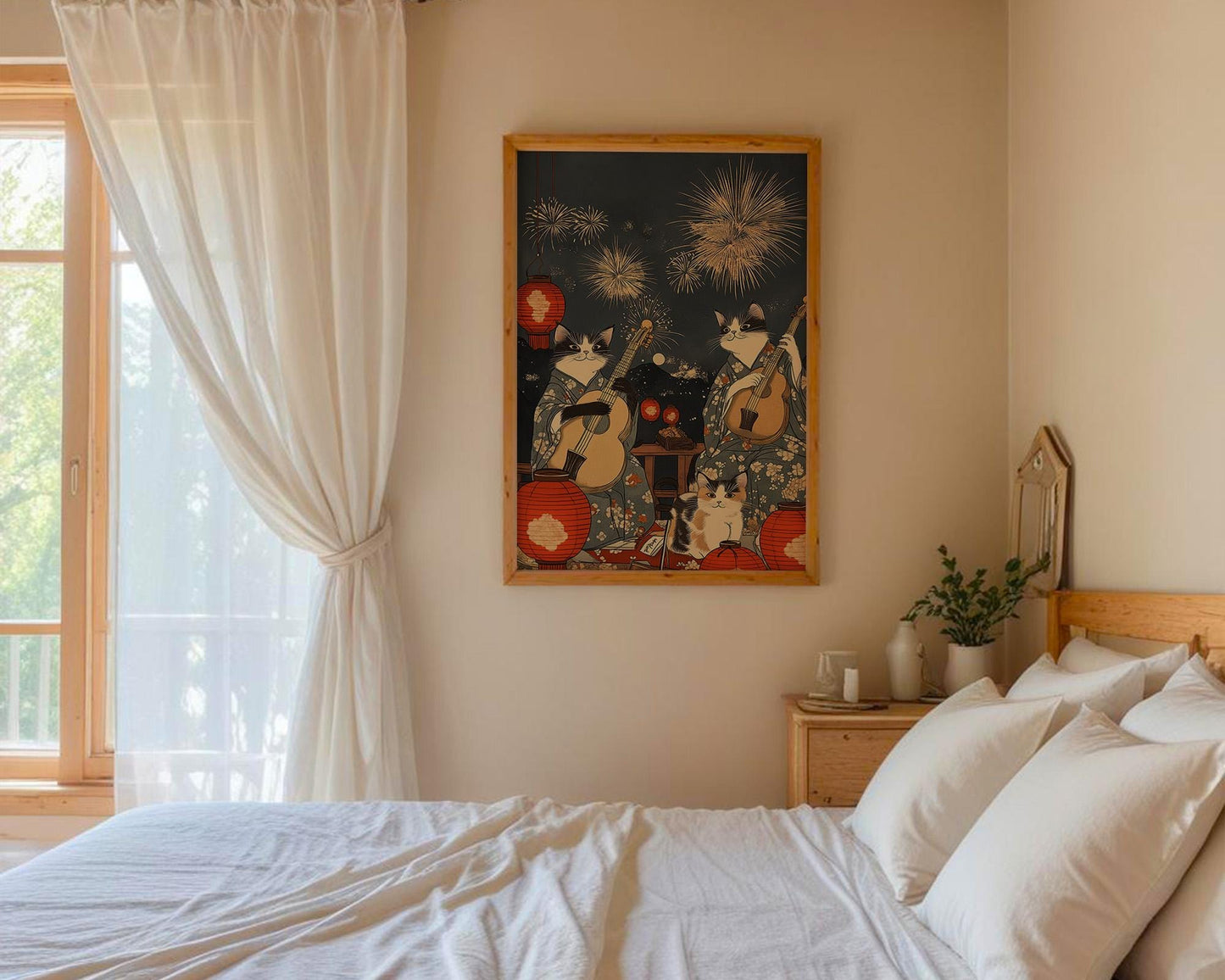 Japanese Wall Art | Japanese Cat Wall Art