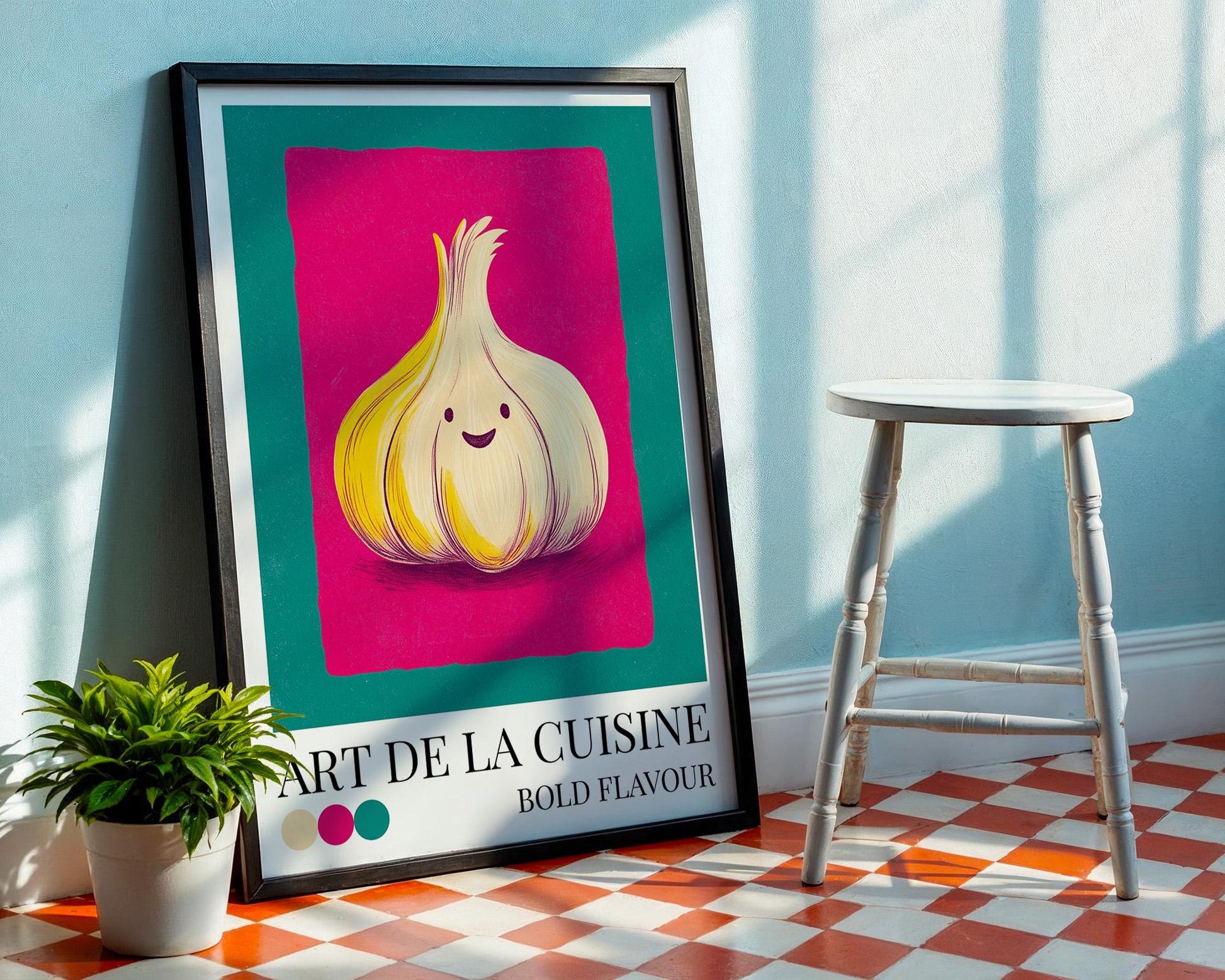 Garlic Kitchen Wall Art | Dopamine Decor | Maximalist Wall Art