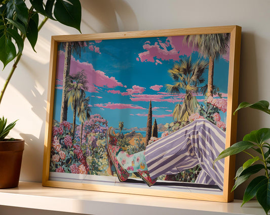 Bathroom Wall Art | Tropical Floral Abstract Boho Art
