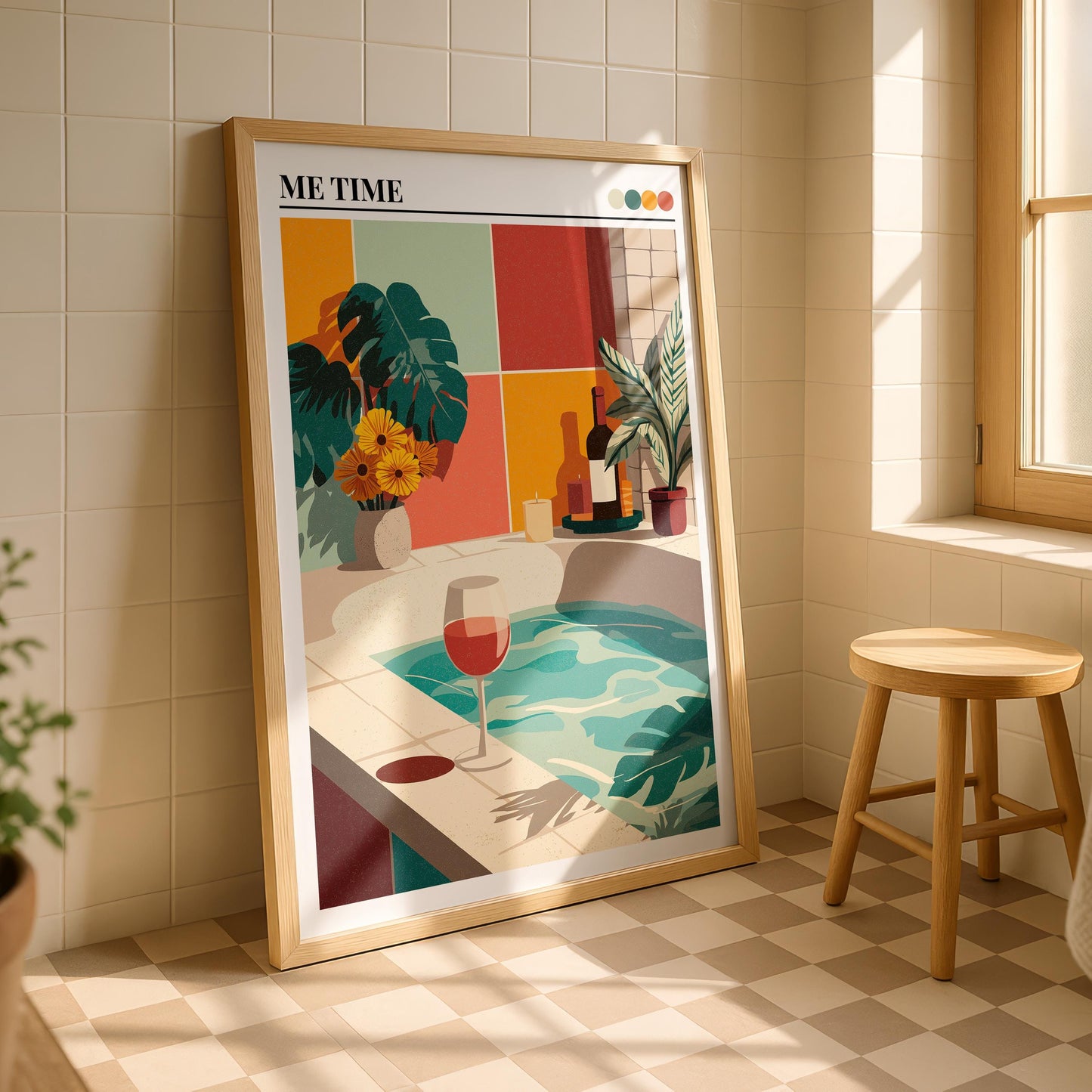 Bathroom Wall Art | Bold Wine Print