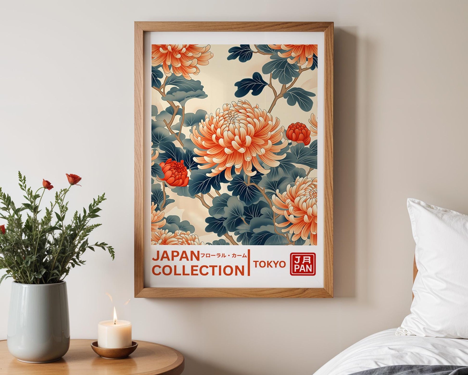 Japanese Wall Art | Japanese Chrysanthemum Print