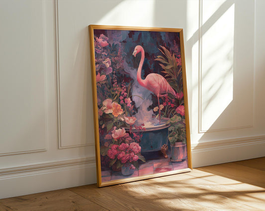 Bathroom Wall Art | Flamingo Bathroom Decor