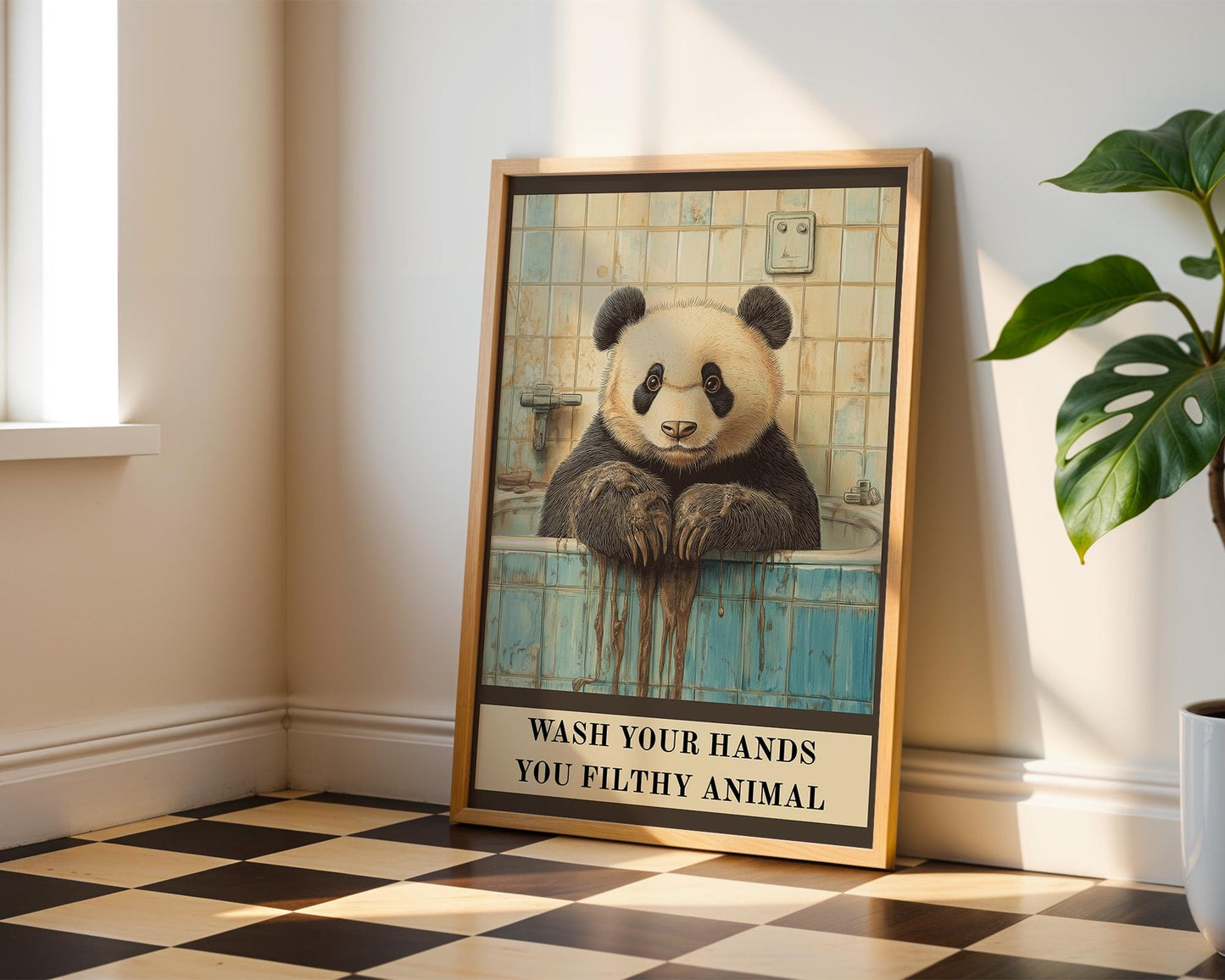 Bathroom Wall Art | Funny Panda Bathroom Poster