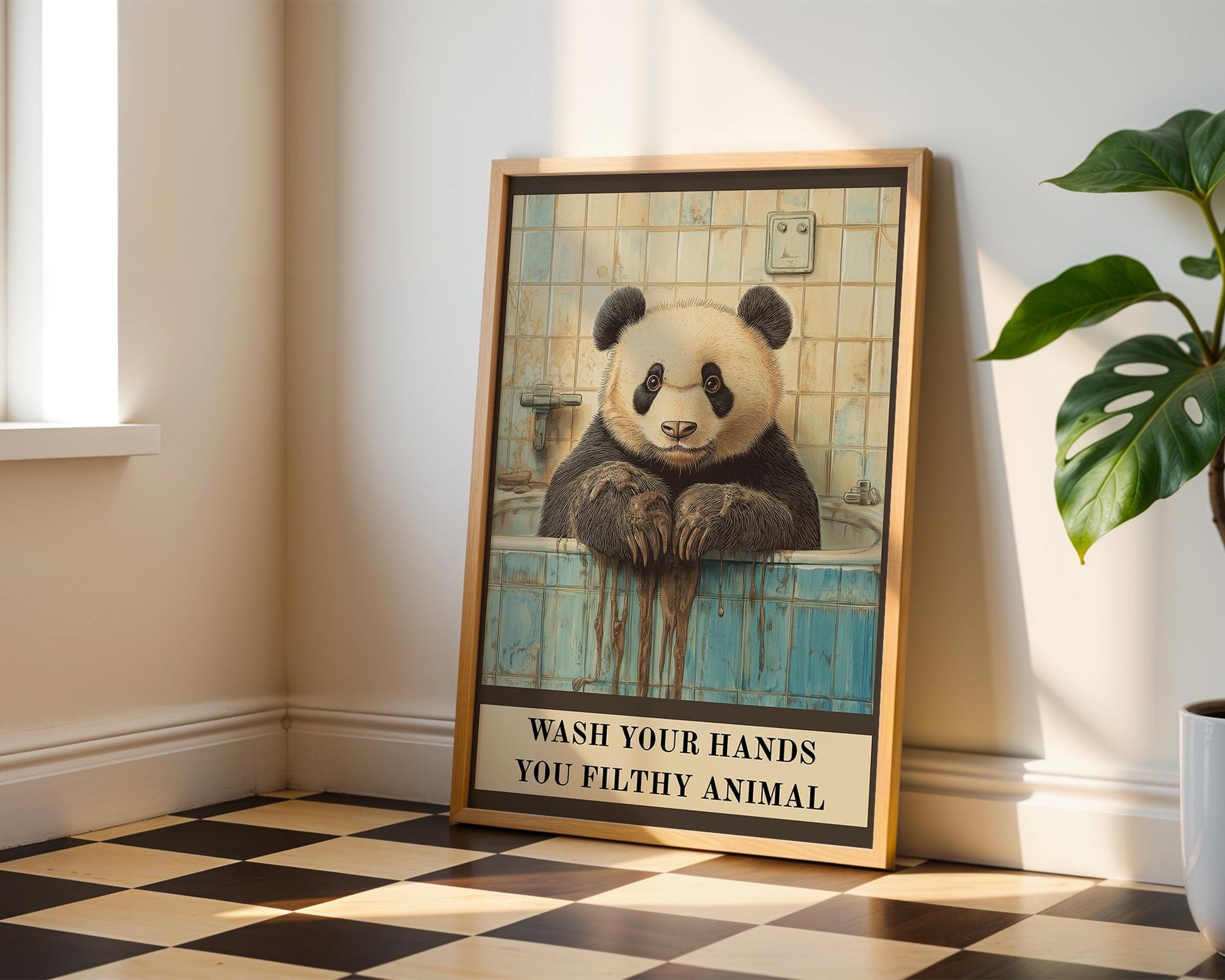 Bathroom Wall Art | Funny Panda Bathroom Poster