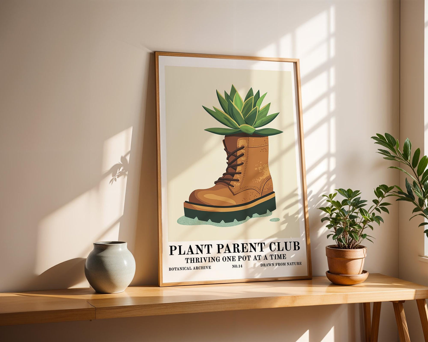 Flower Wall Decor | Retro Houseplant Poster