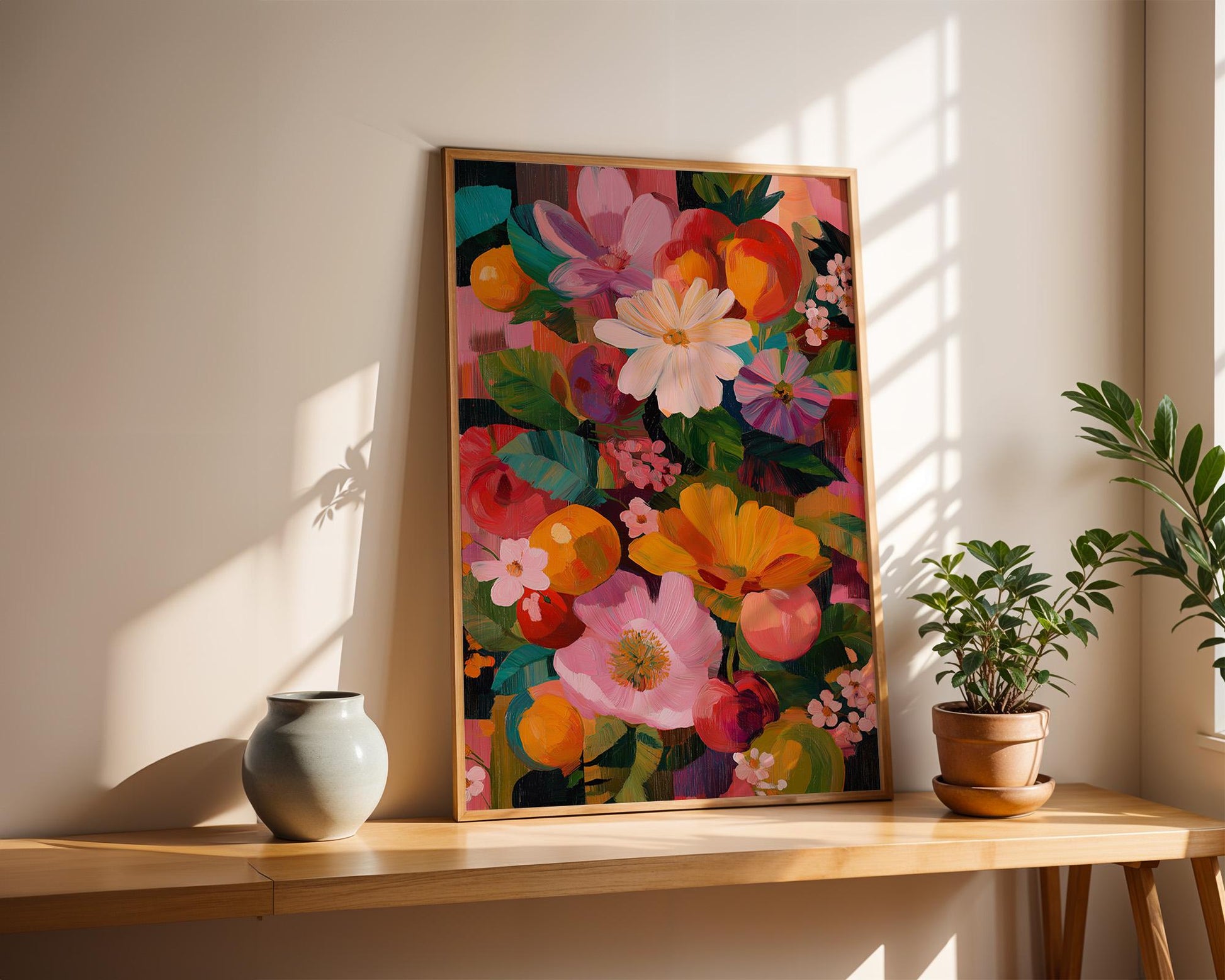 Maximalist Abstract Wall Art | Vibrant Floral Print