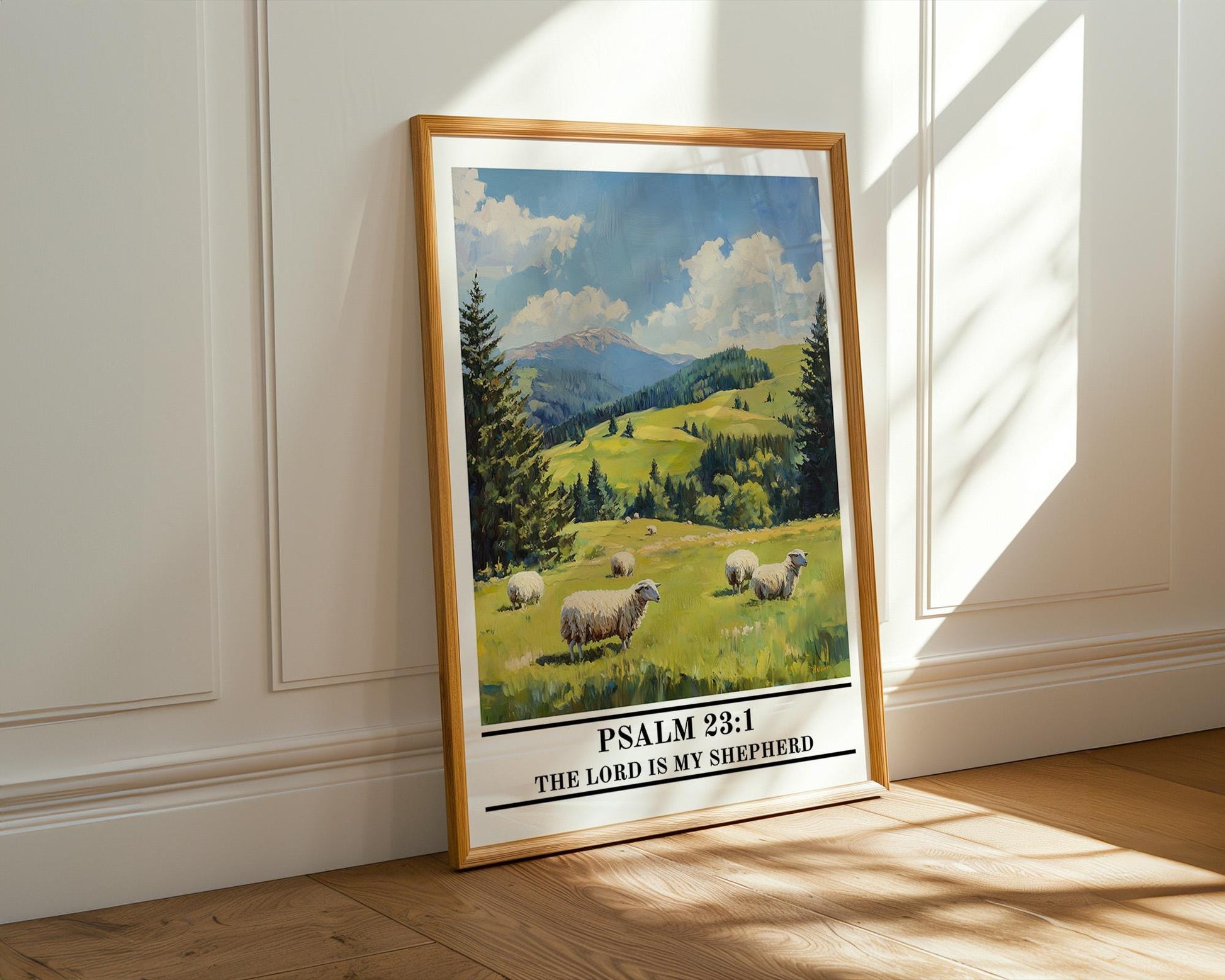 Christian Wall Art | Psalm 23:1 Bible Verse Poster