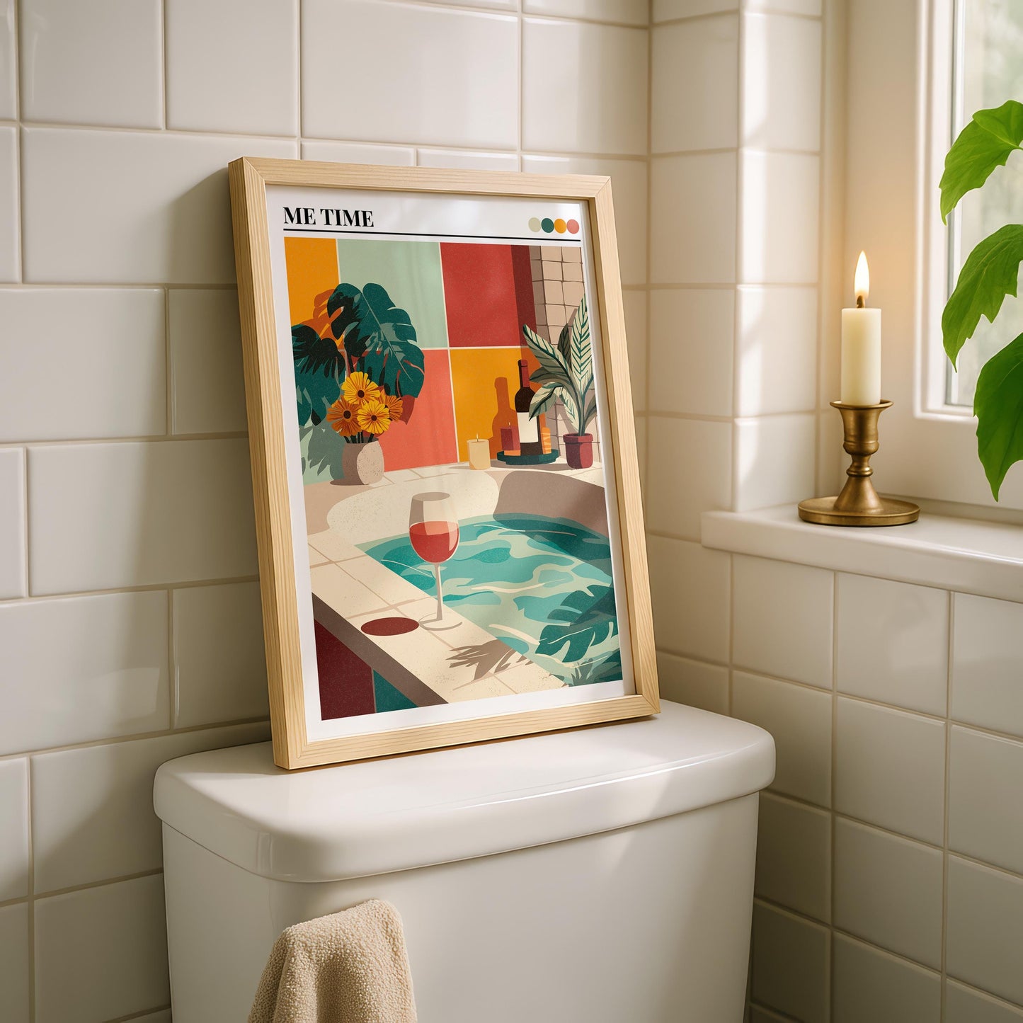 Bathroom Wall Art | Bold Wine Print