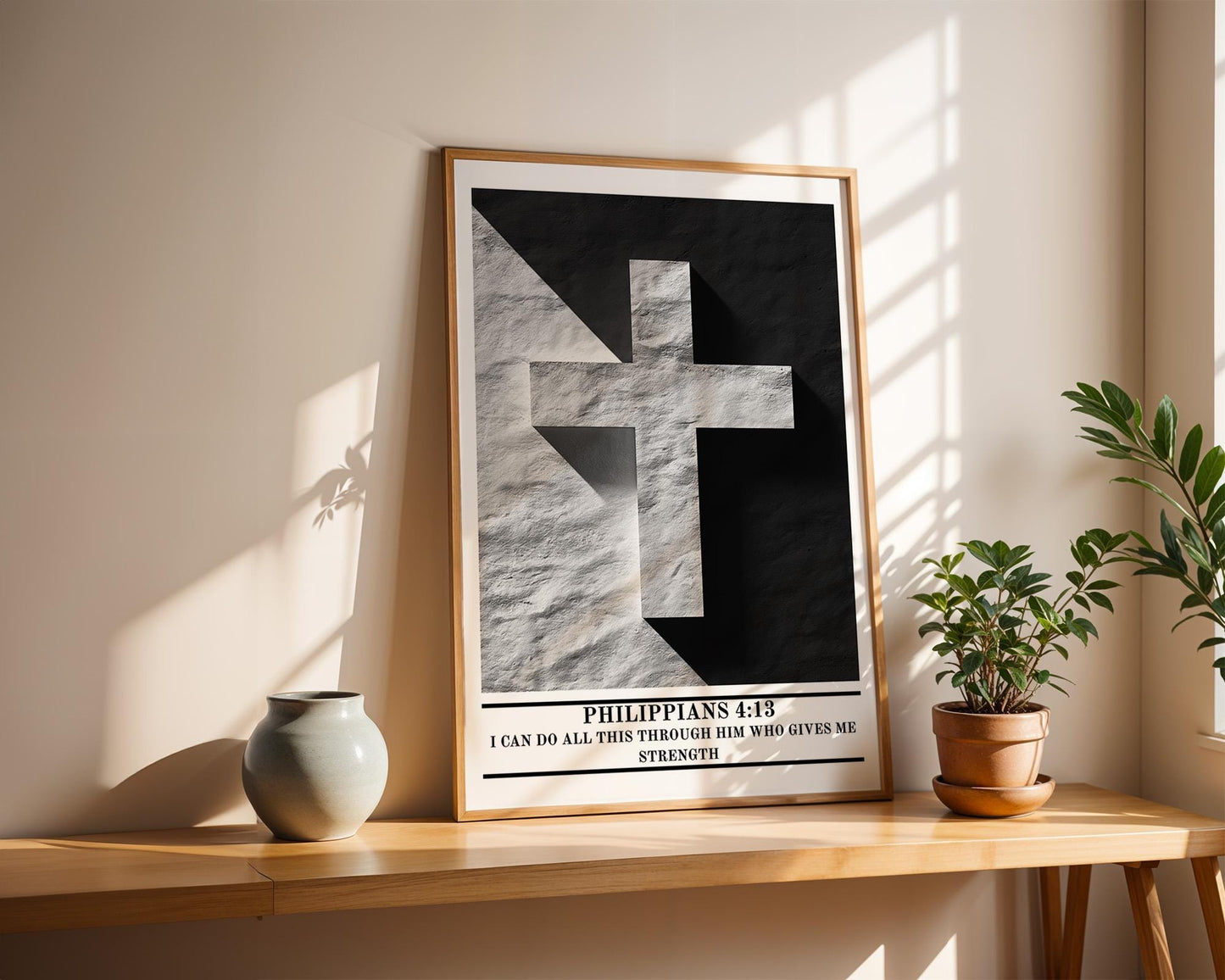 Christian Wall Art | Philippians 4:13 Inspirational Scripture Poster