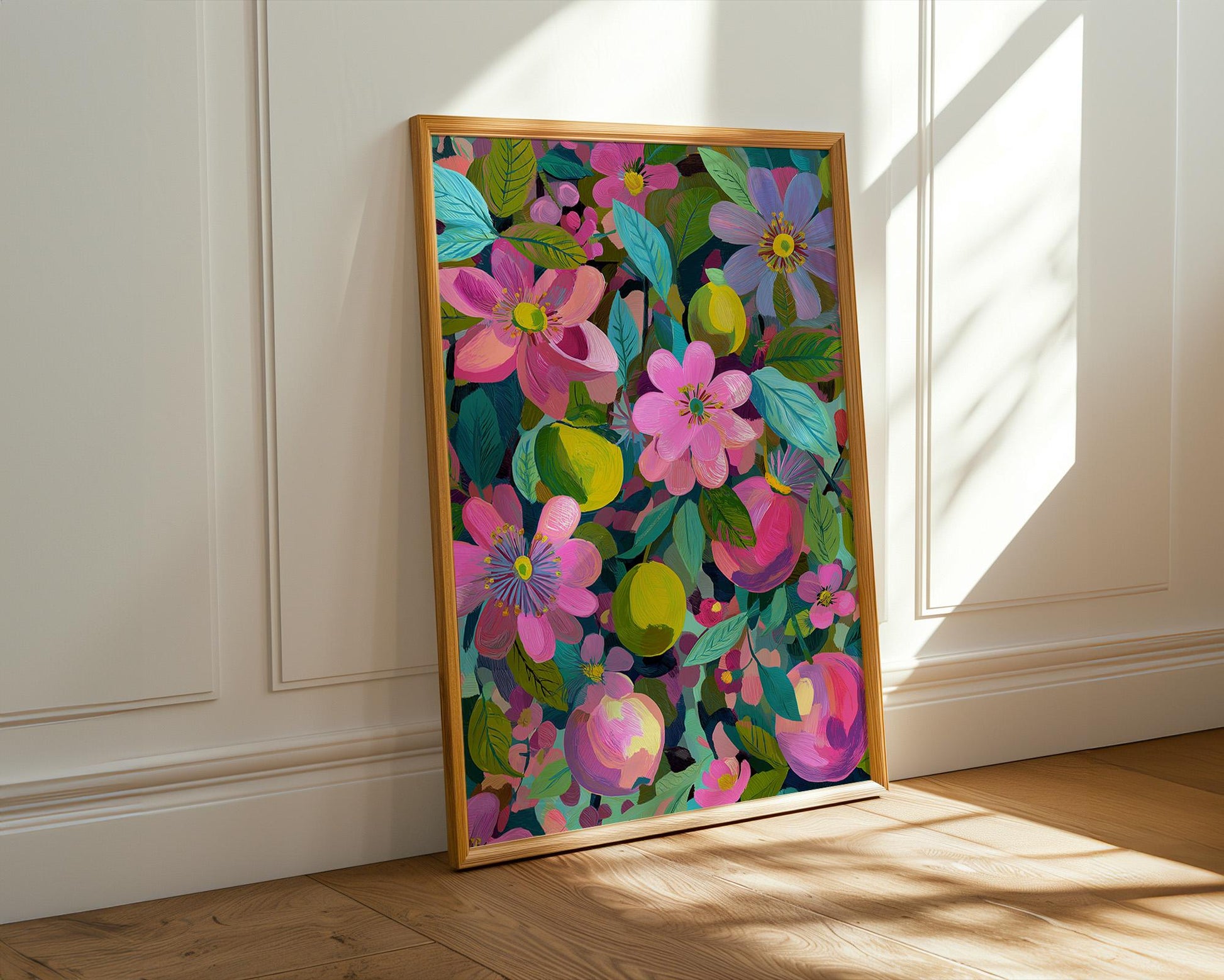 Maximalist Abstract Wall Art | Retro Floral Print