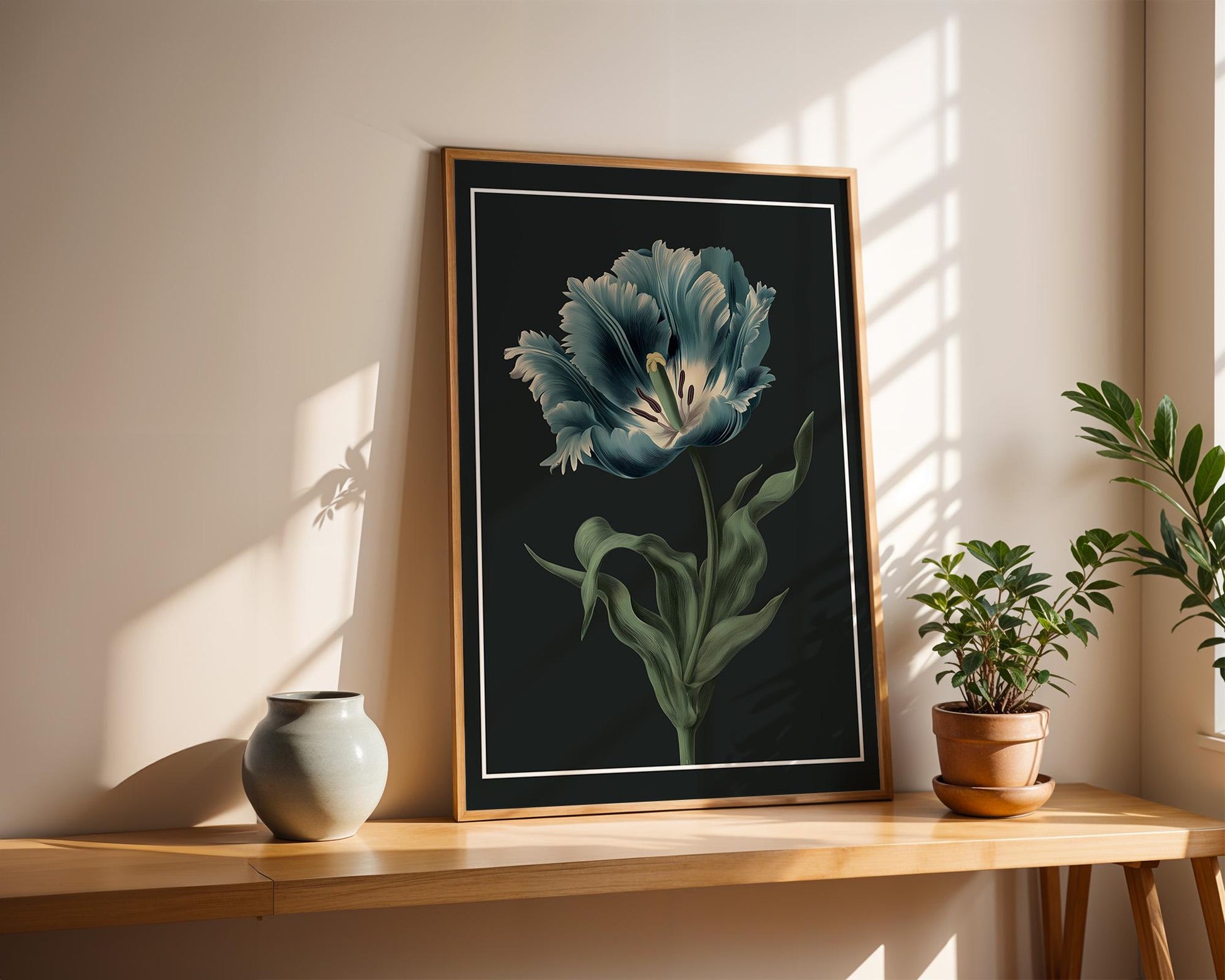 Flower Wall Decor | Blue Tulip Poster