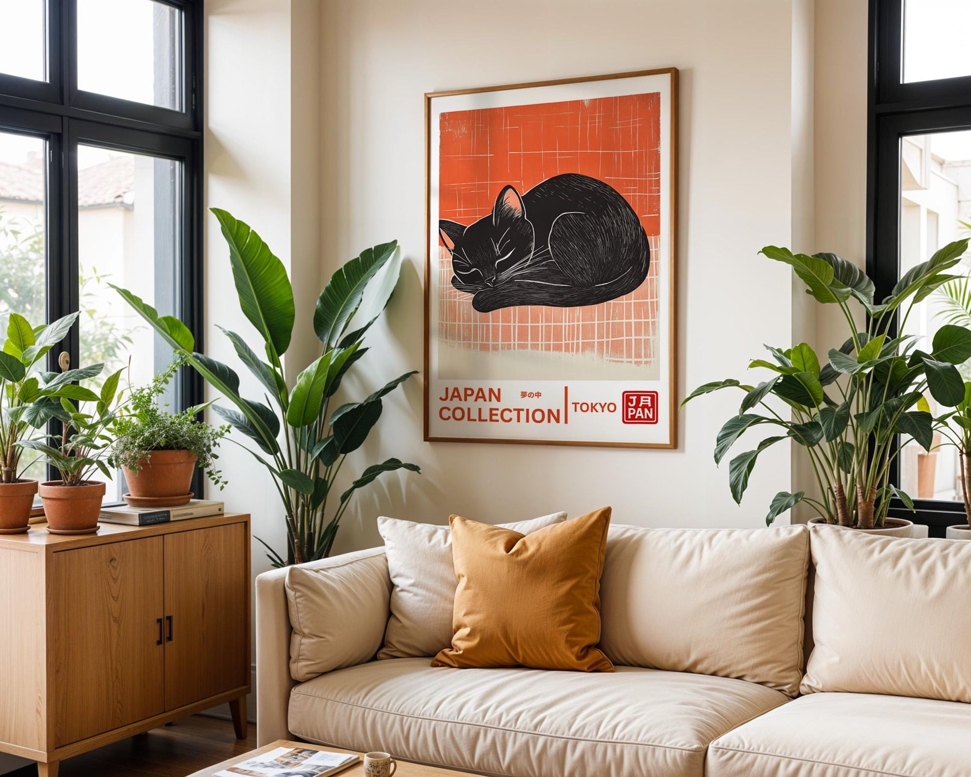 Japanese Wall Art | Japanese Cat Art Print