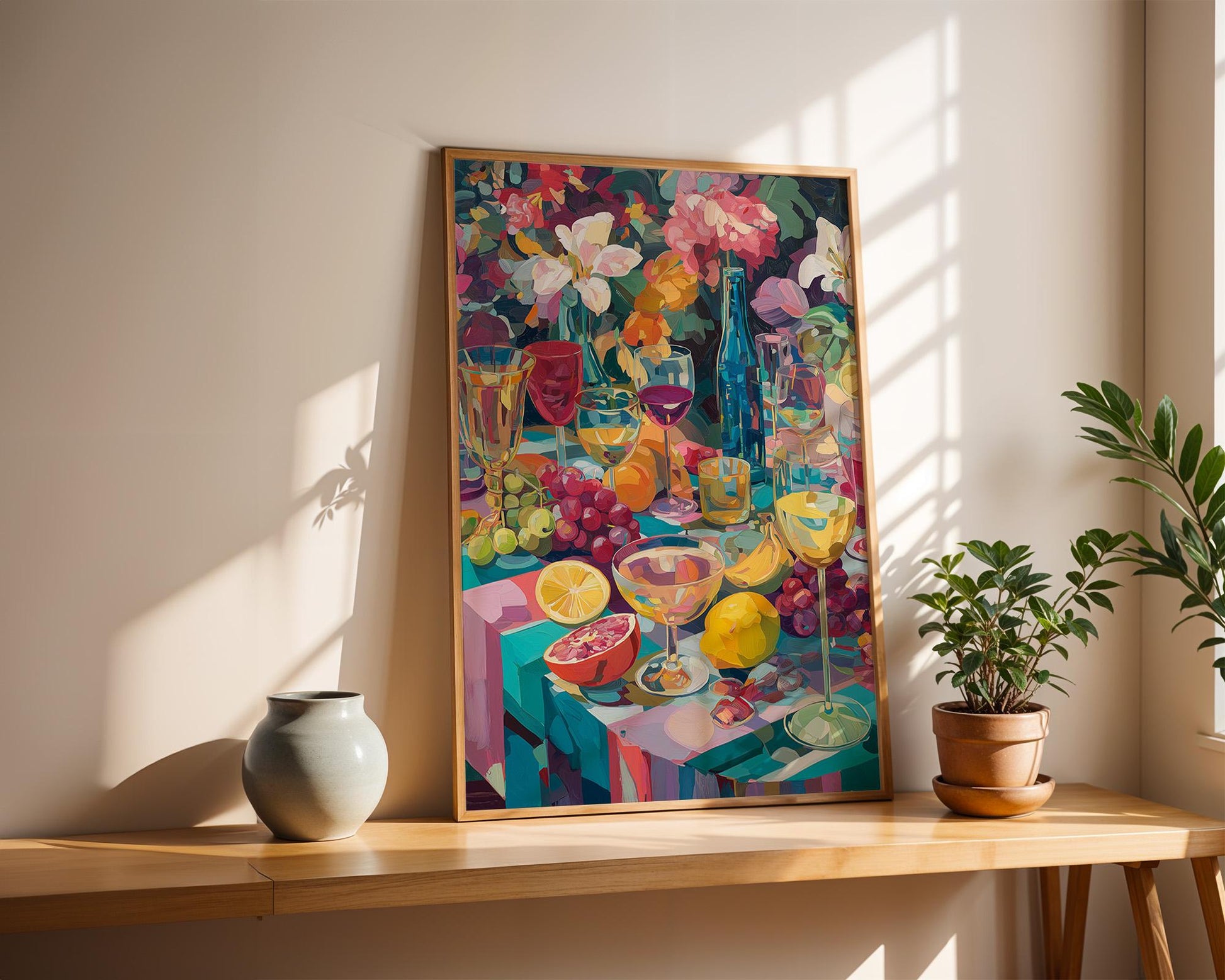 Maximalist Retro Wall Art | Colorful Botanical Poster