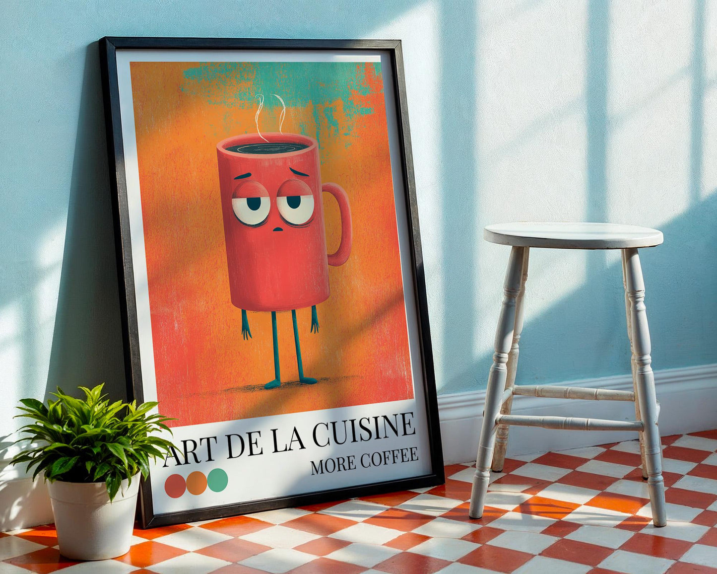 Coffee Kitchen Art Print | Dopamine Decor | Maximalist Wall Art