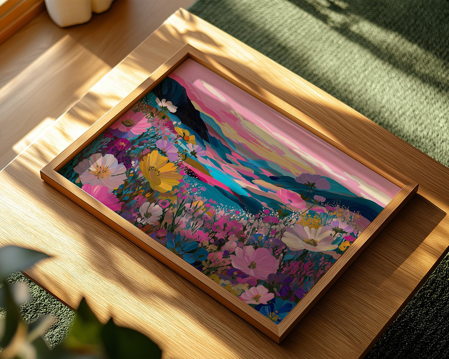 Dopamine Decor | Bold Pink Botanical Floral Abstract Print