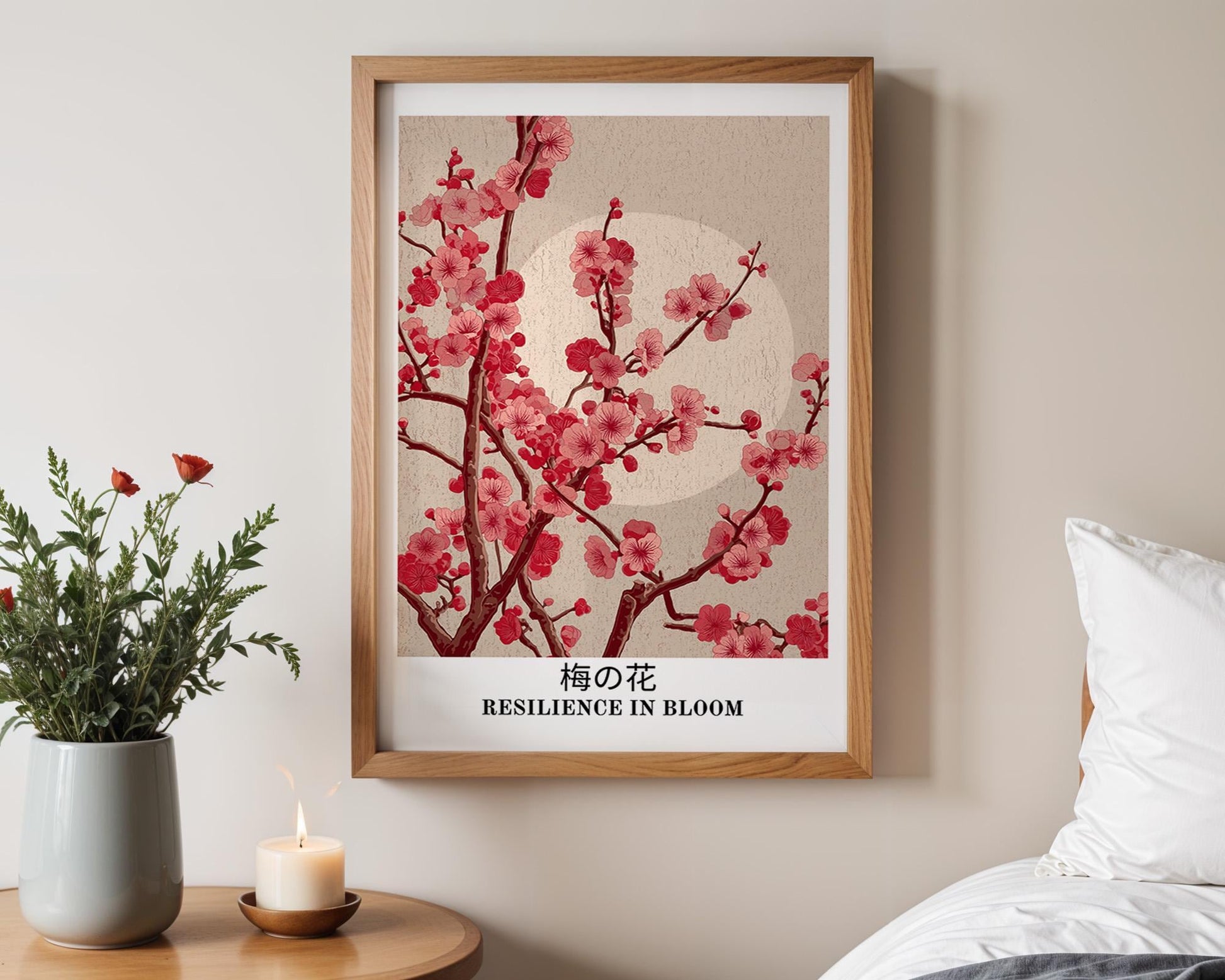 Vintage Japanese Wall Art | Retro Plum Blossom Poster