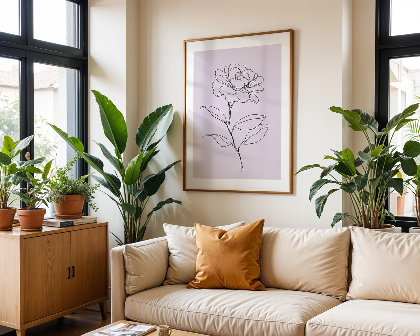 Flower Wall Decor | Abstract Peony Flower Art