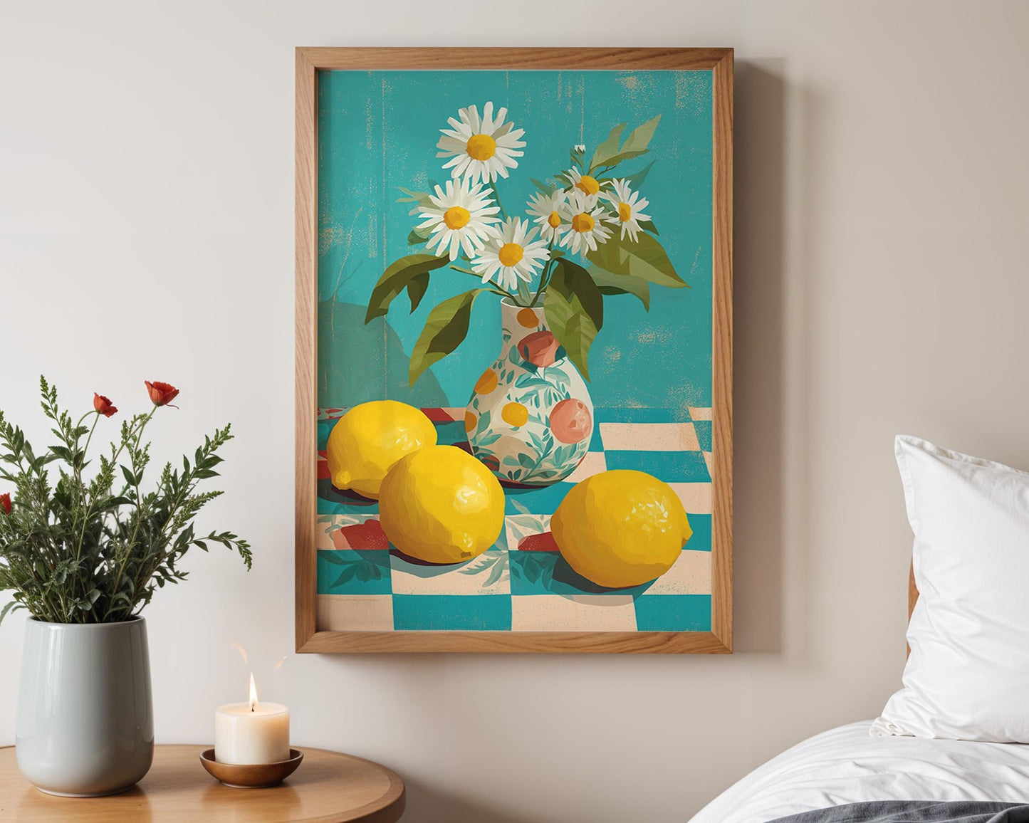 Maximalist Wall Art | 1970s Kitchen Art Abstract Floral Print