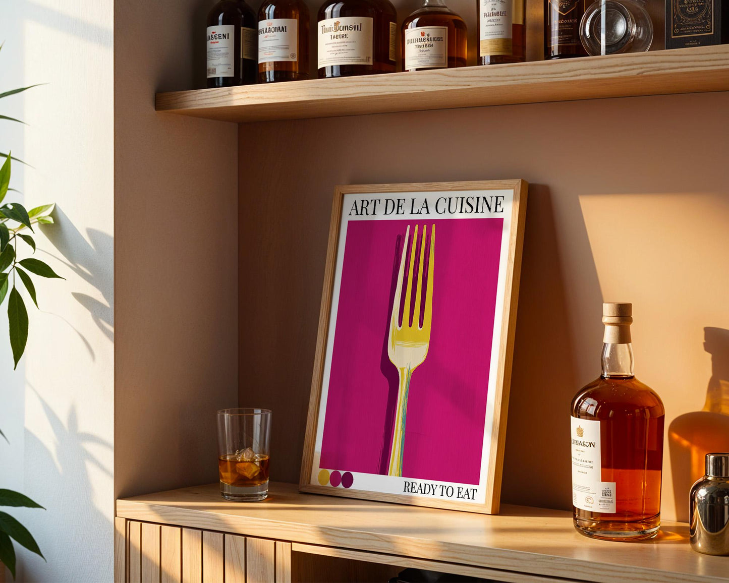 Kitchen Wall Art | Big Pink Fork Art Print