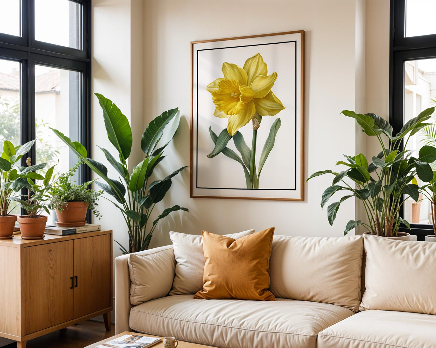 Flower Wall Decor | Yellow Floral Print