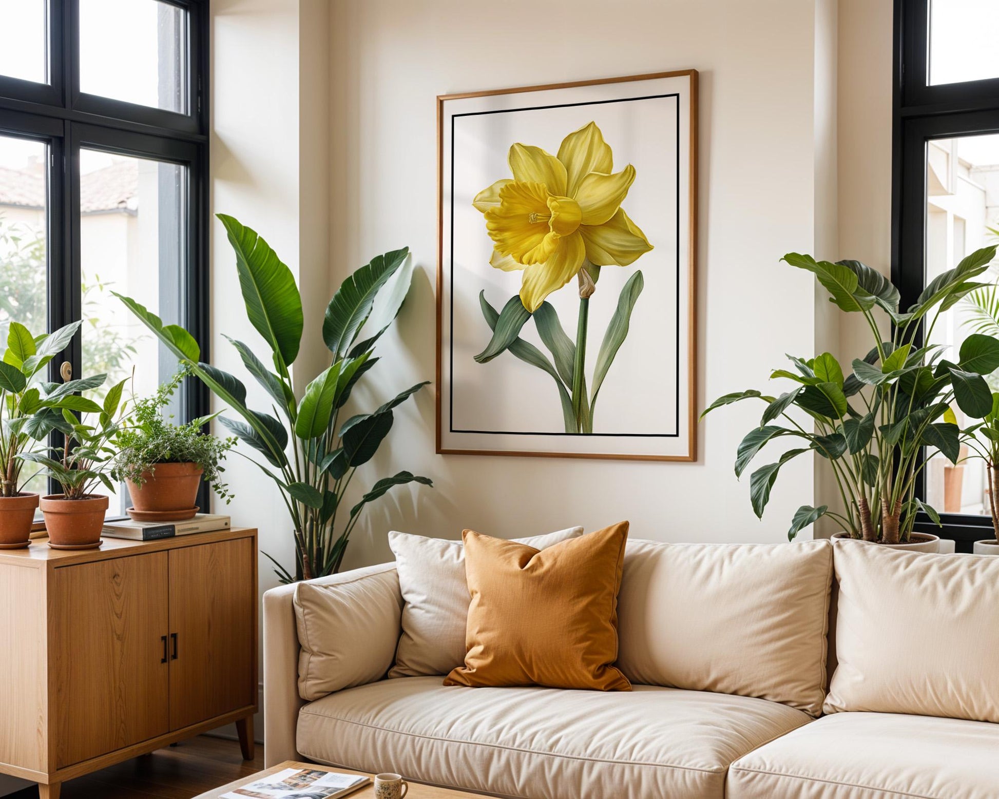 Flower Wall Decor | Yellow Floral Print