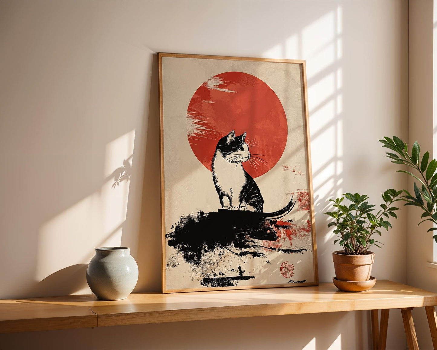 Japanese Wall Art | Japanese Cat Wall Art