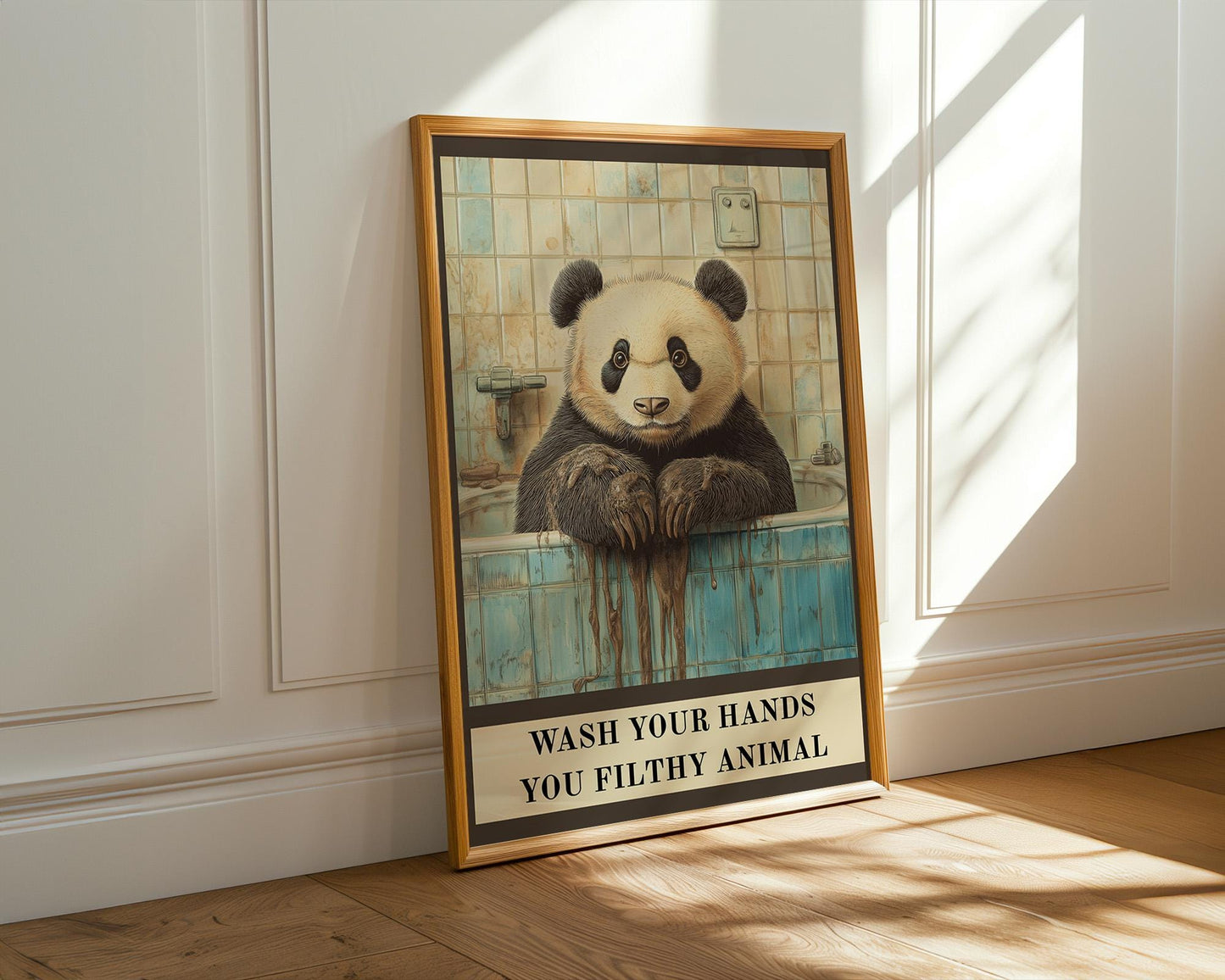 Bathroom Wall Art | Funny Panda Bathroom Poster