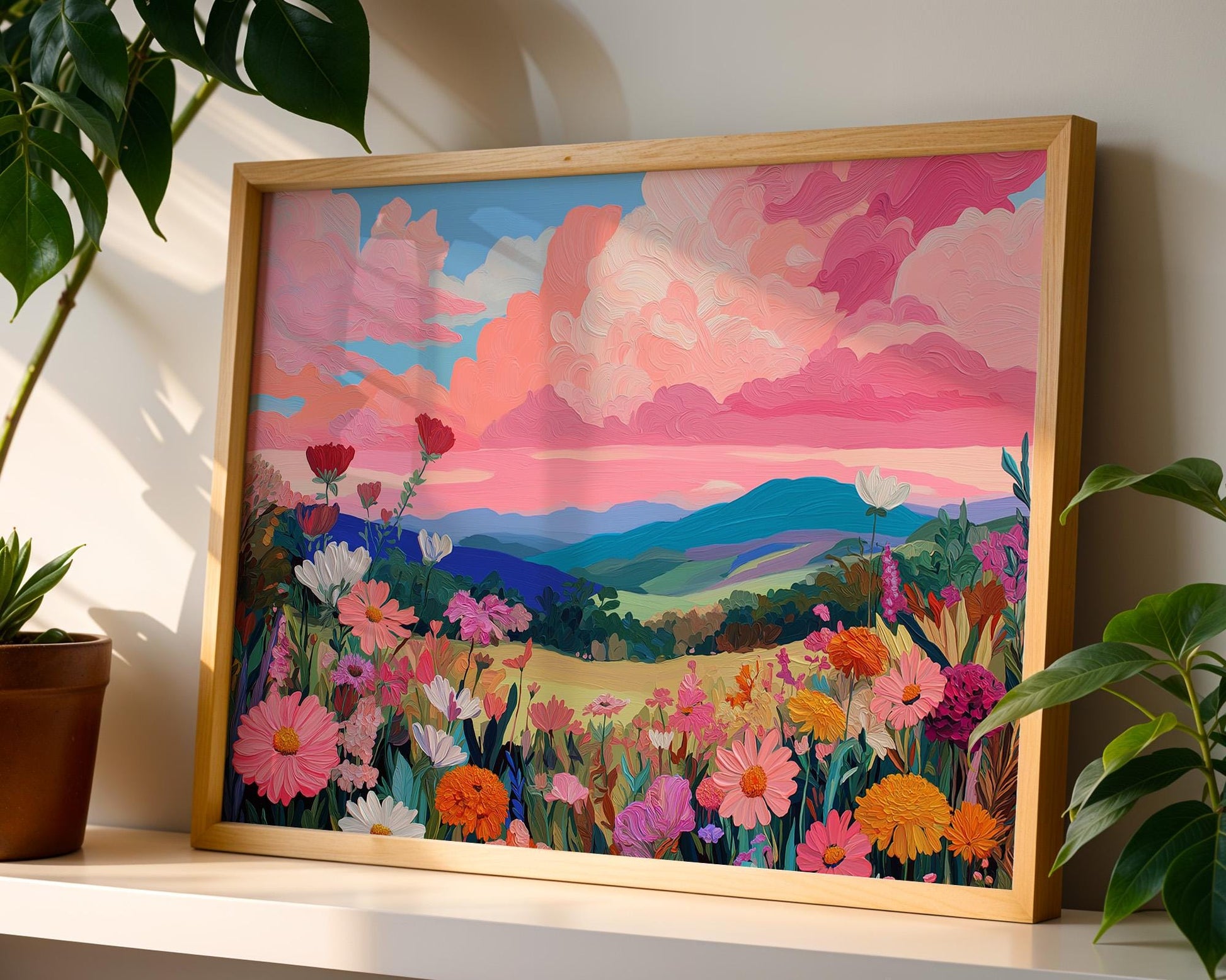 Kitchen Wall Art | Pink Maximalist Floral Print