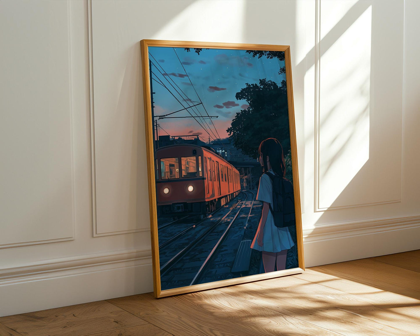 Japanese Wall Art | Lofi Anime Train Poster