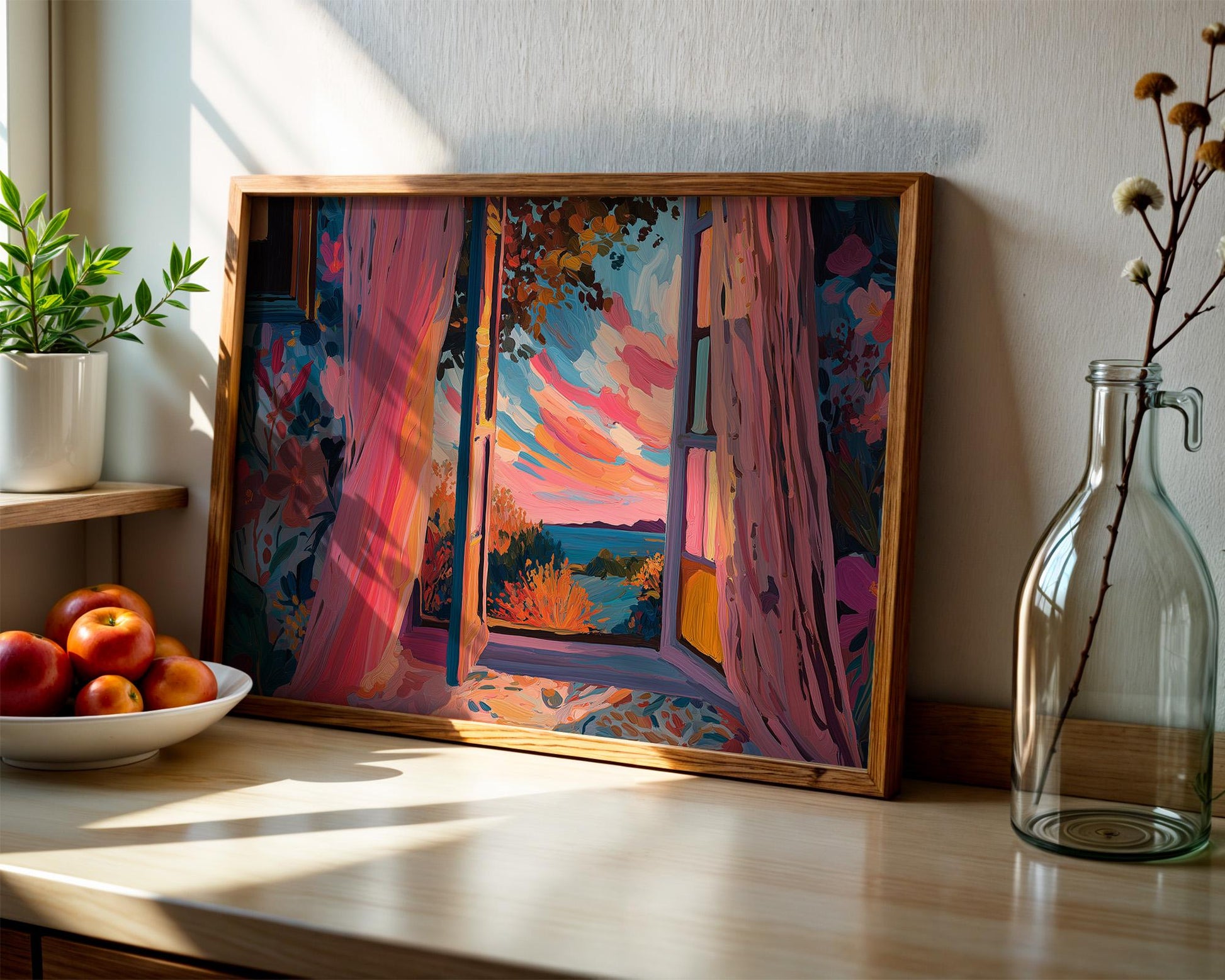 Dopamine Decor | Abstract Window View Floral Print