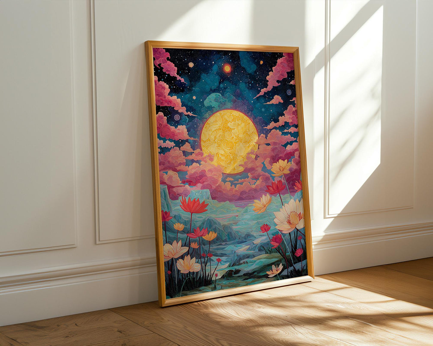 Dopamine Decor | Retro Abstract Cosmic Landscape Print