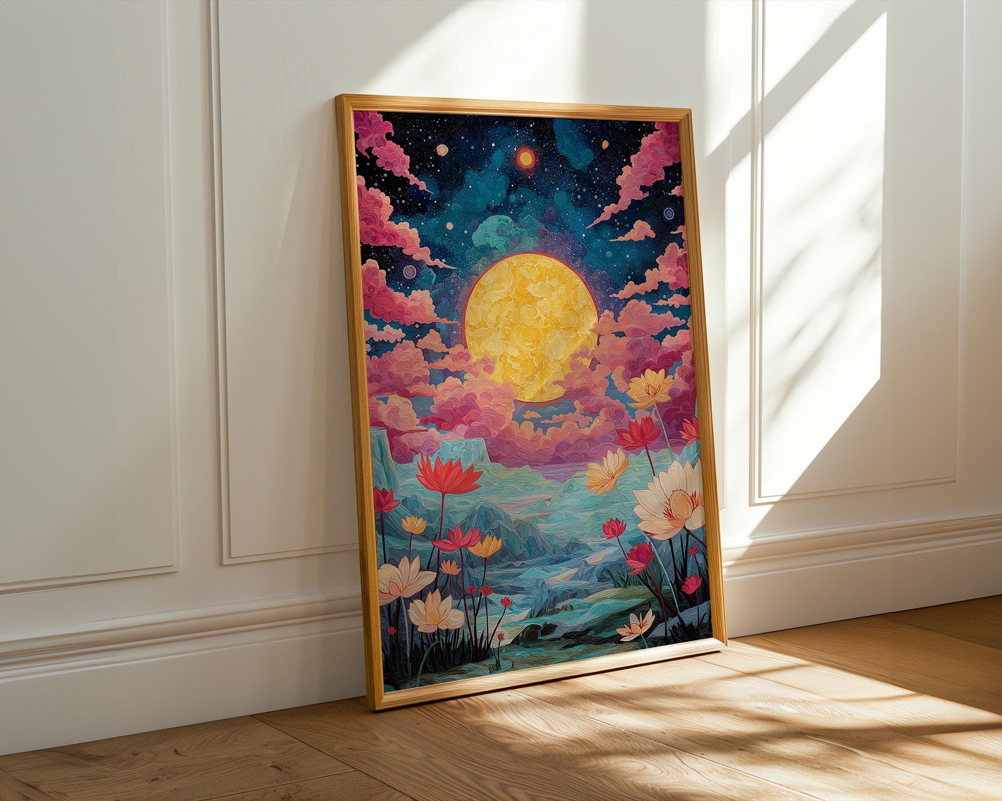 Dopamine Decor | Retro Abstract Cosmic Landscape Print