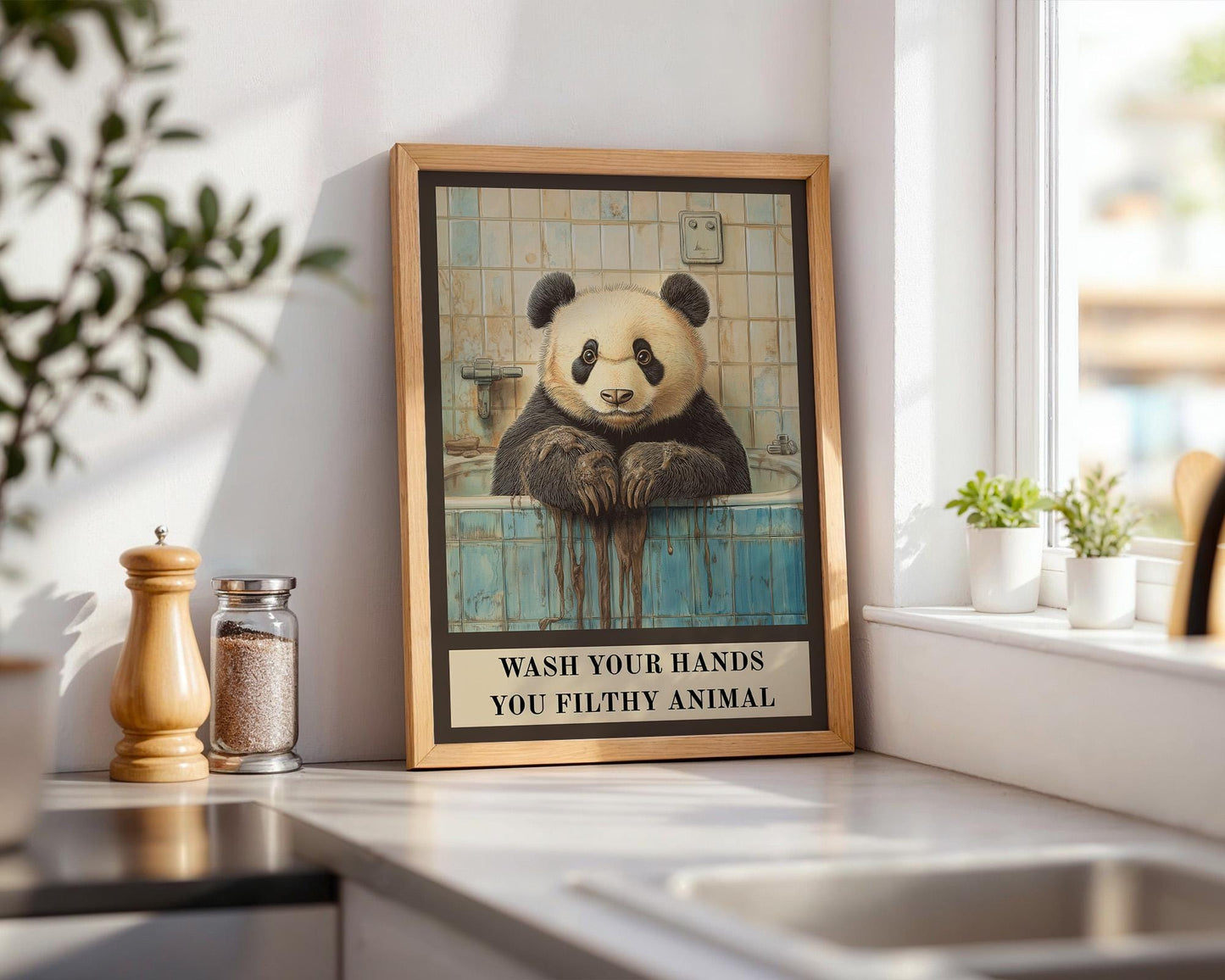 Bathroom Wall Art | Funny Panda Bathroom Poster