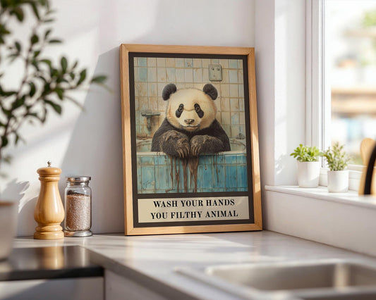Bathroom Wall Art | Funny Panda Bathroom Poster