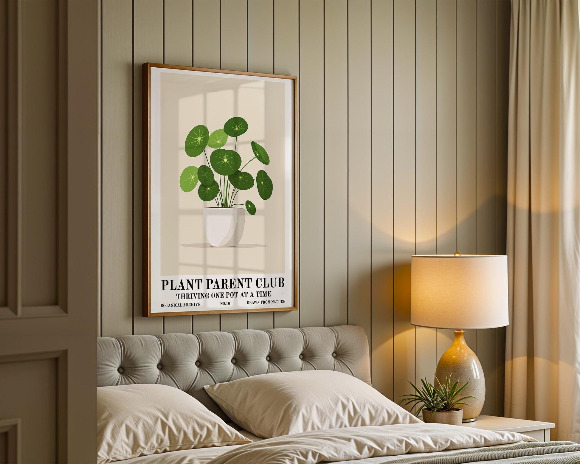 Flower Wall Decor | Pilea Peperomioides Plant Print
