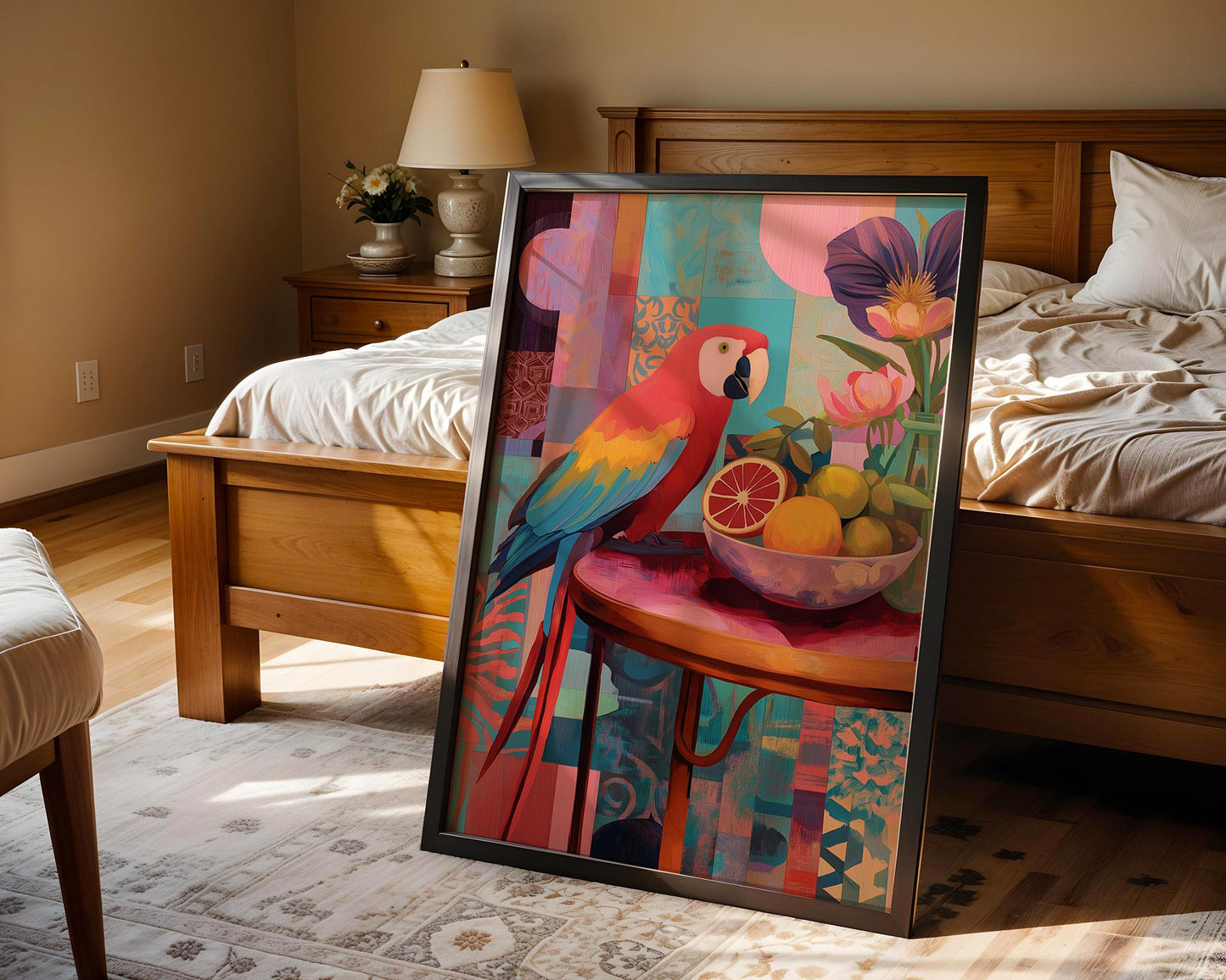 Dopamine Decor | Retro Parrot Poster